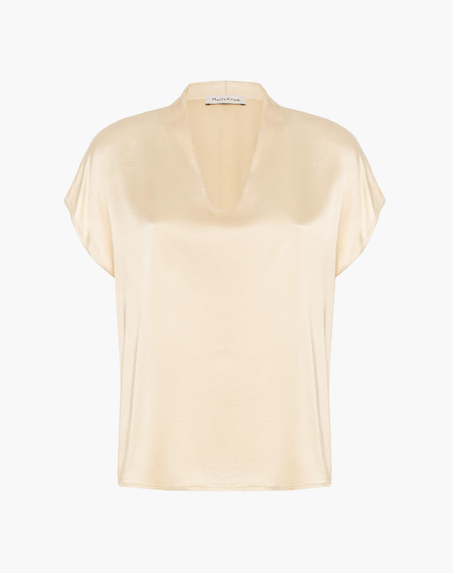 Satin Blouse With Soft Neckline - MA649 - Manila Grace | Official Website