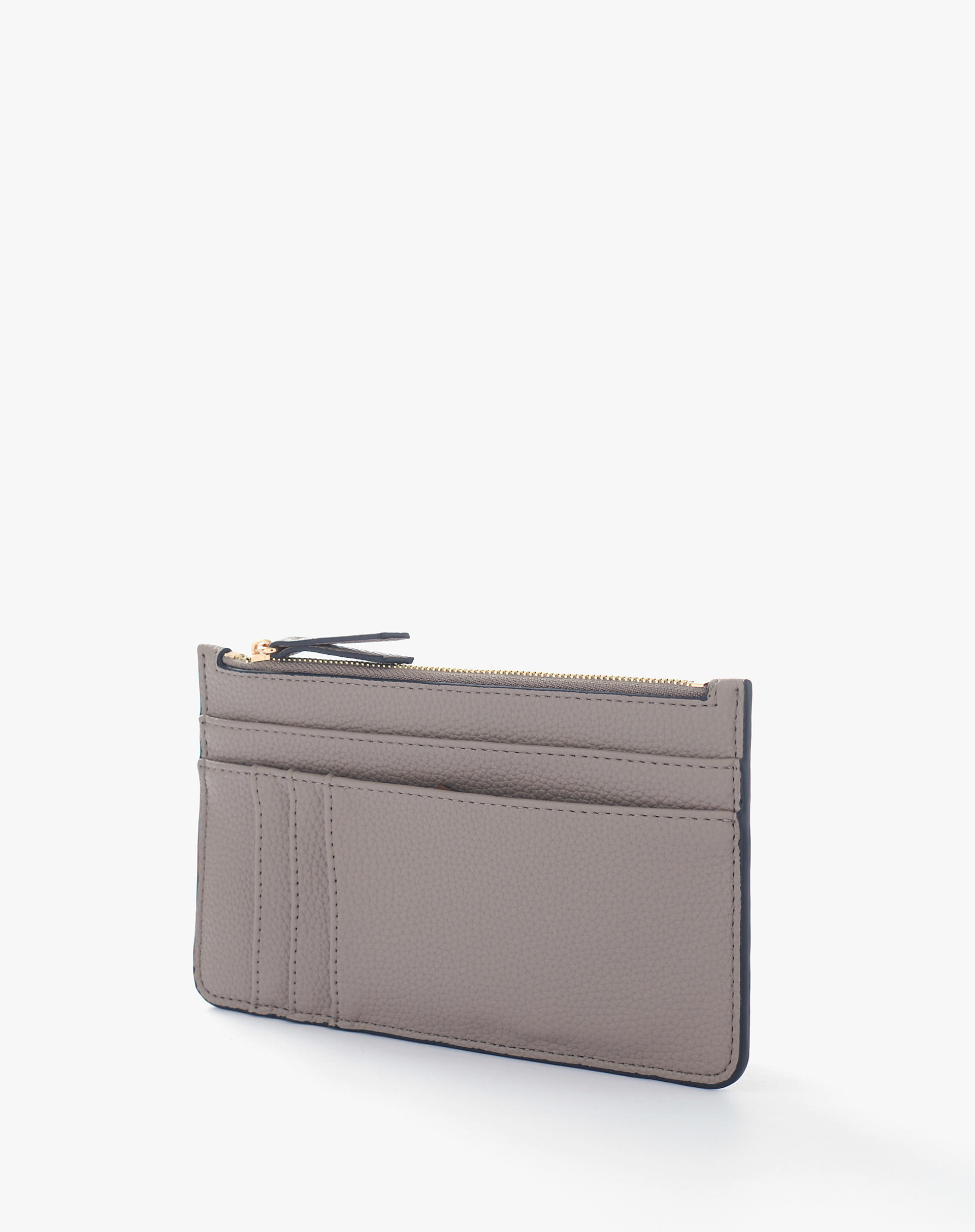 Flat Faux Leather Wallet With Gold Logo - MA642 - Manila Grace | Official Website