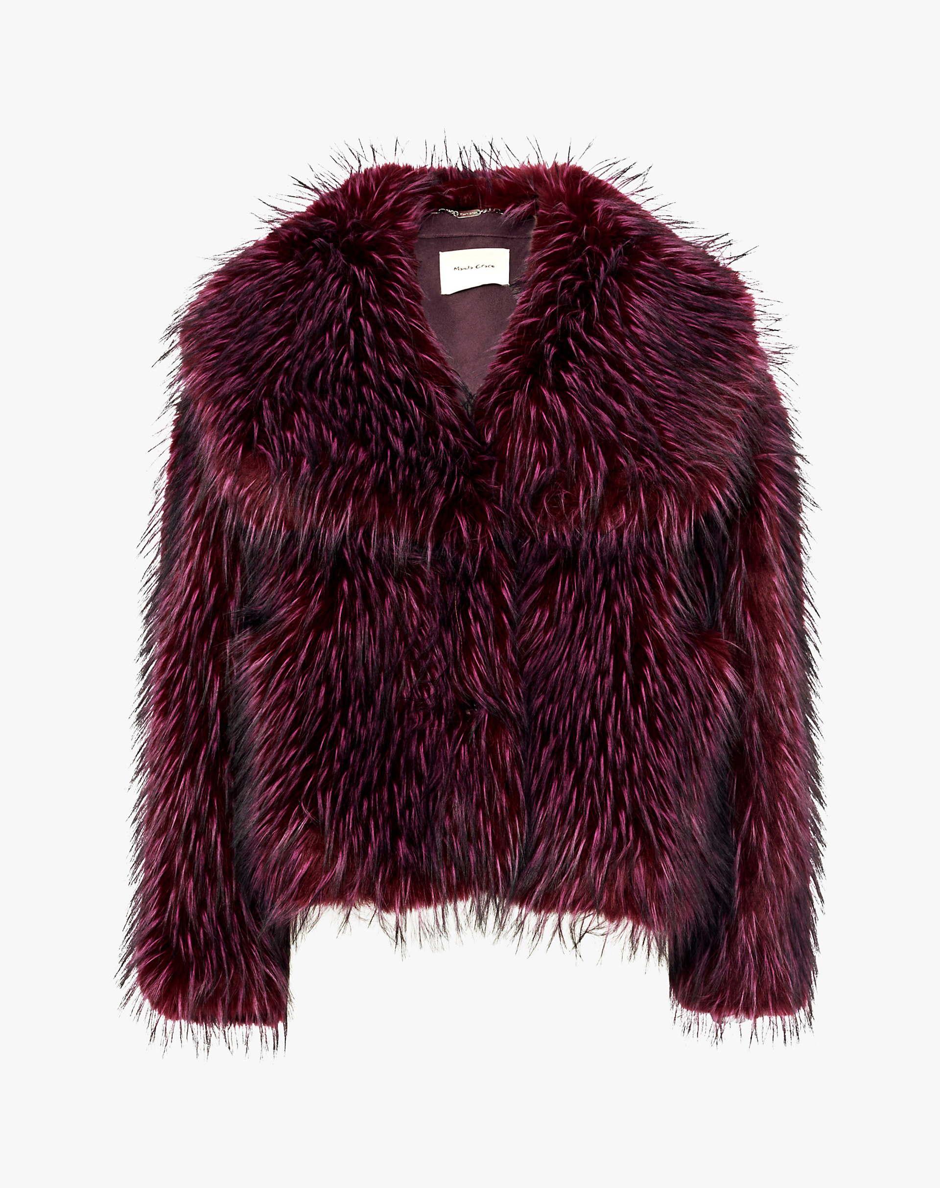 Short Fox-Effect Faux Fur Coat - MG523 - Manila Grace | Official Website