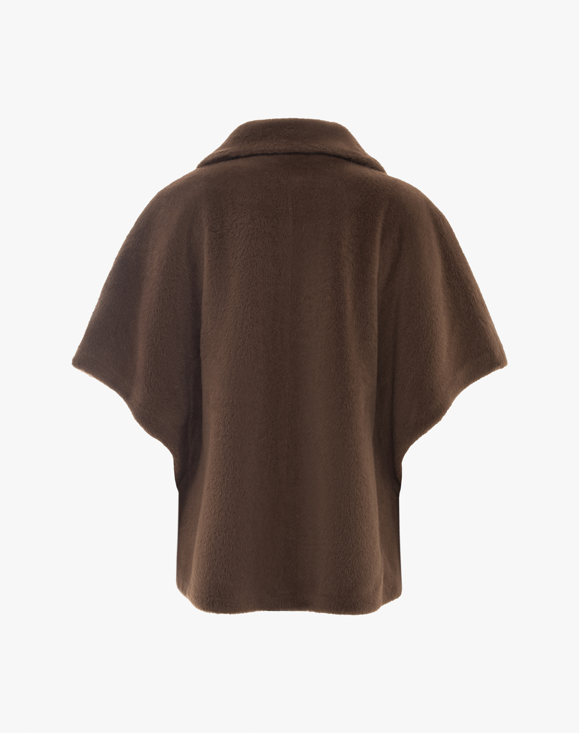 Faux Fur Crossover Coat With Wide Sleeves - ARABICA - Manila Grace | Official Website