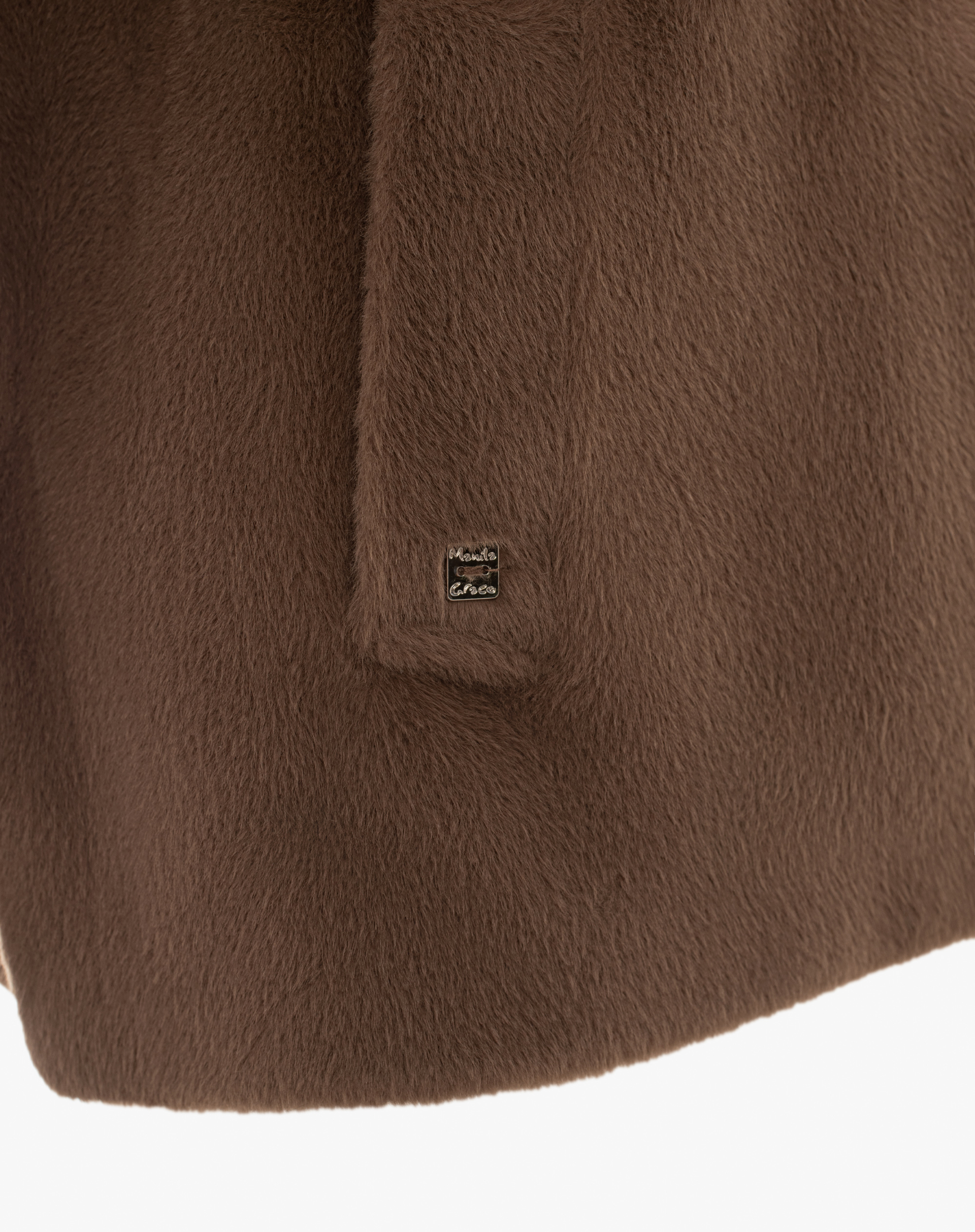 Faux Fur Crossover Coat With Wide Sleeves - ARABICA - Manila Grace | Official Website