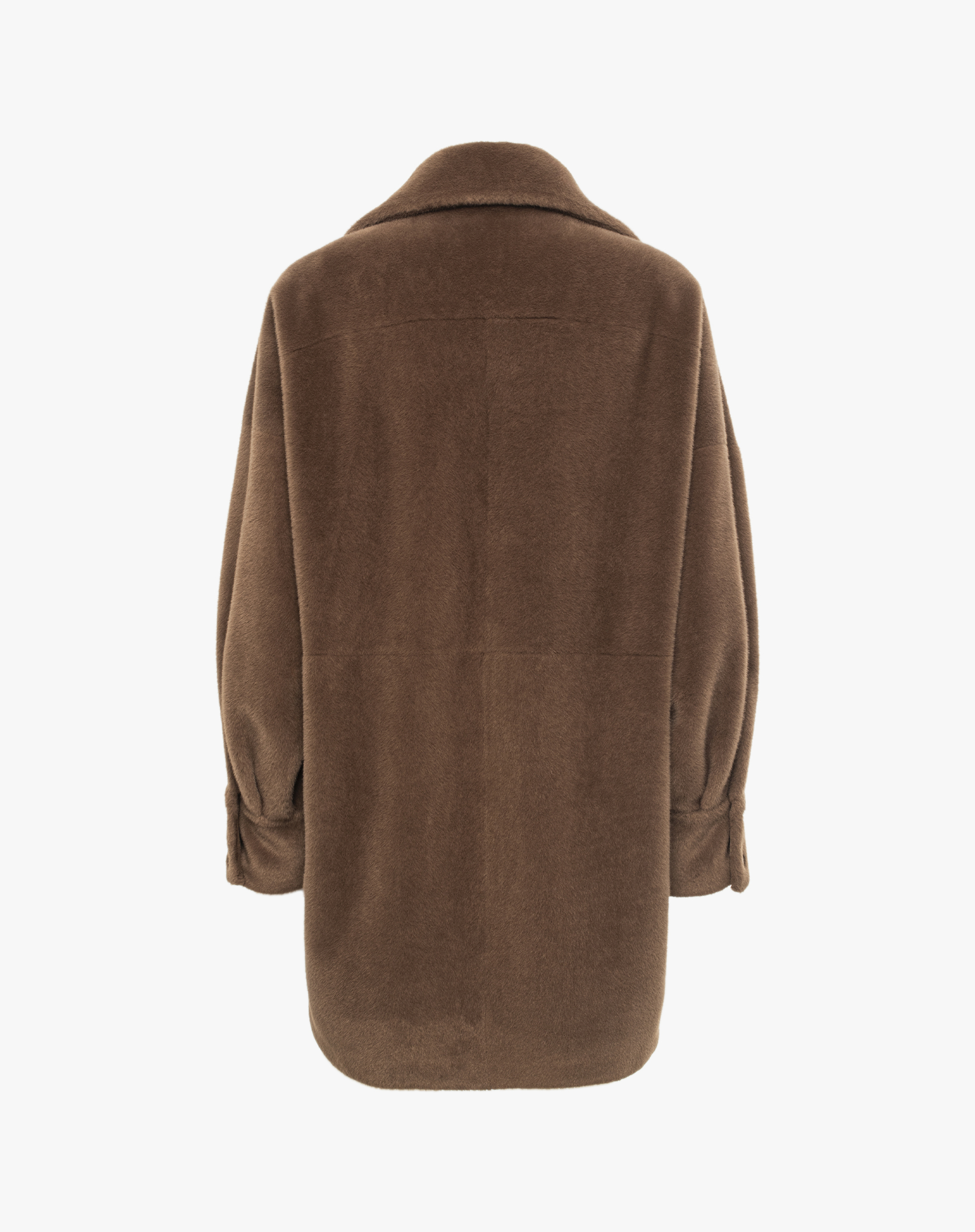 Eco-Fur Shirtdress Coat With Press Buttons - MA646 - Manila Grace | Official Website