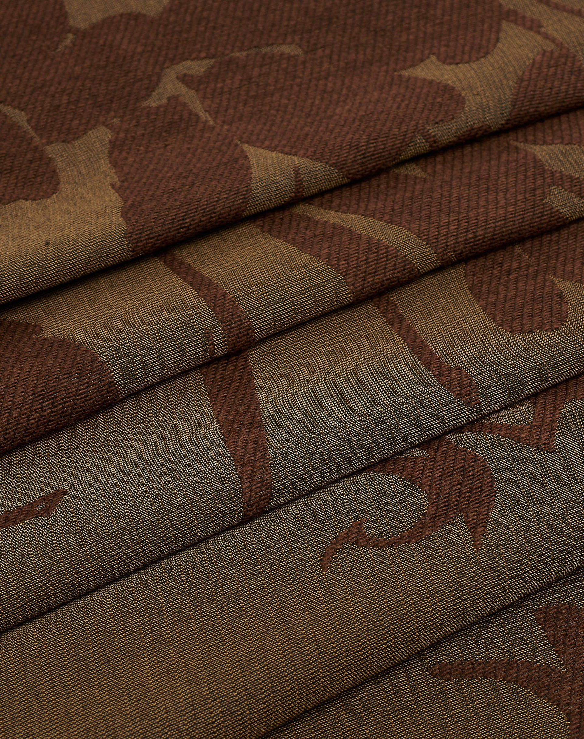 Jacquard Scarf With Floral Motif And All-Over Mg Logo - MILITARY GREEN - Manila Grace | Official Website