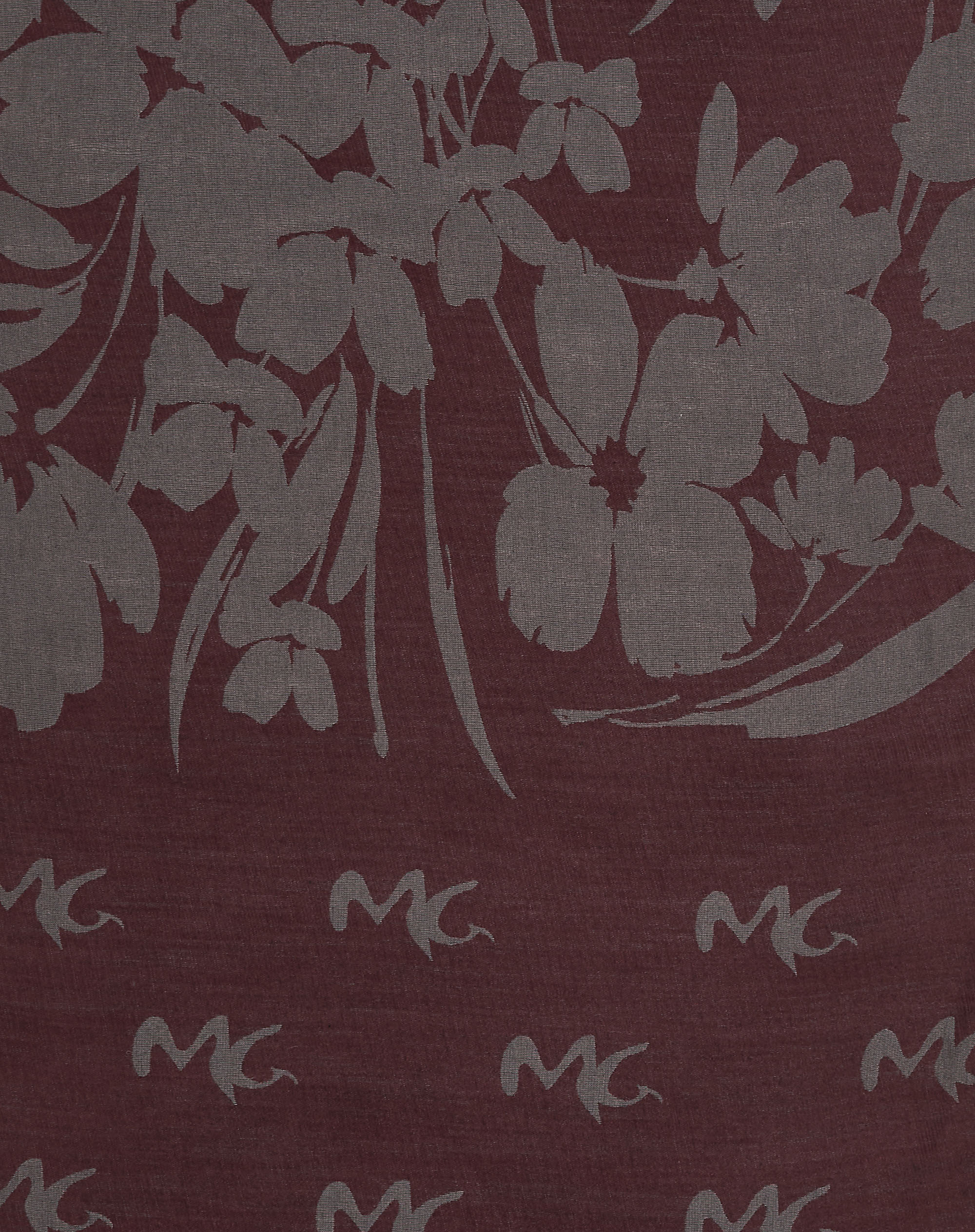 Jacquard Scarf With Floral Motif And All-Over Mg Logo - MA641 - Manila Grace | Official Website
