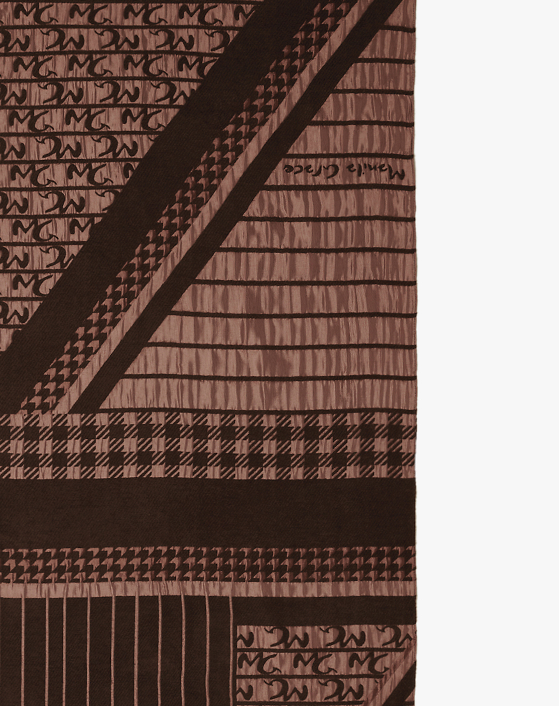 Geometric Scarf With All-Over Logo - MA645 - Manila Grace | Official Website