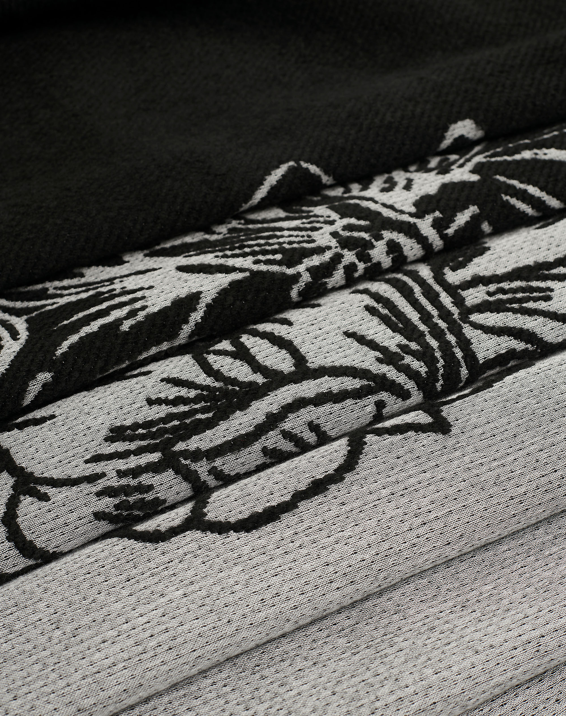 Manila Grace Floral Scarf - BLACK - Manila Grace | Official Website