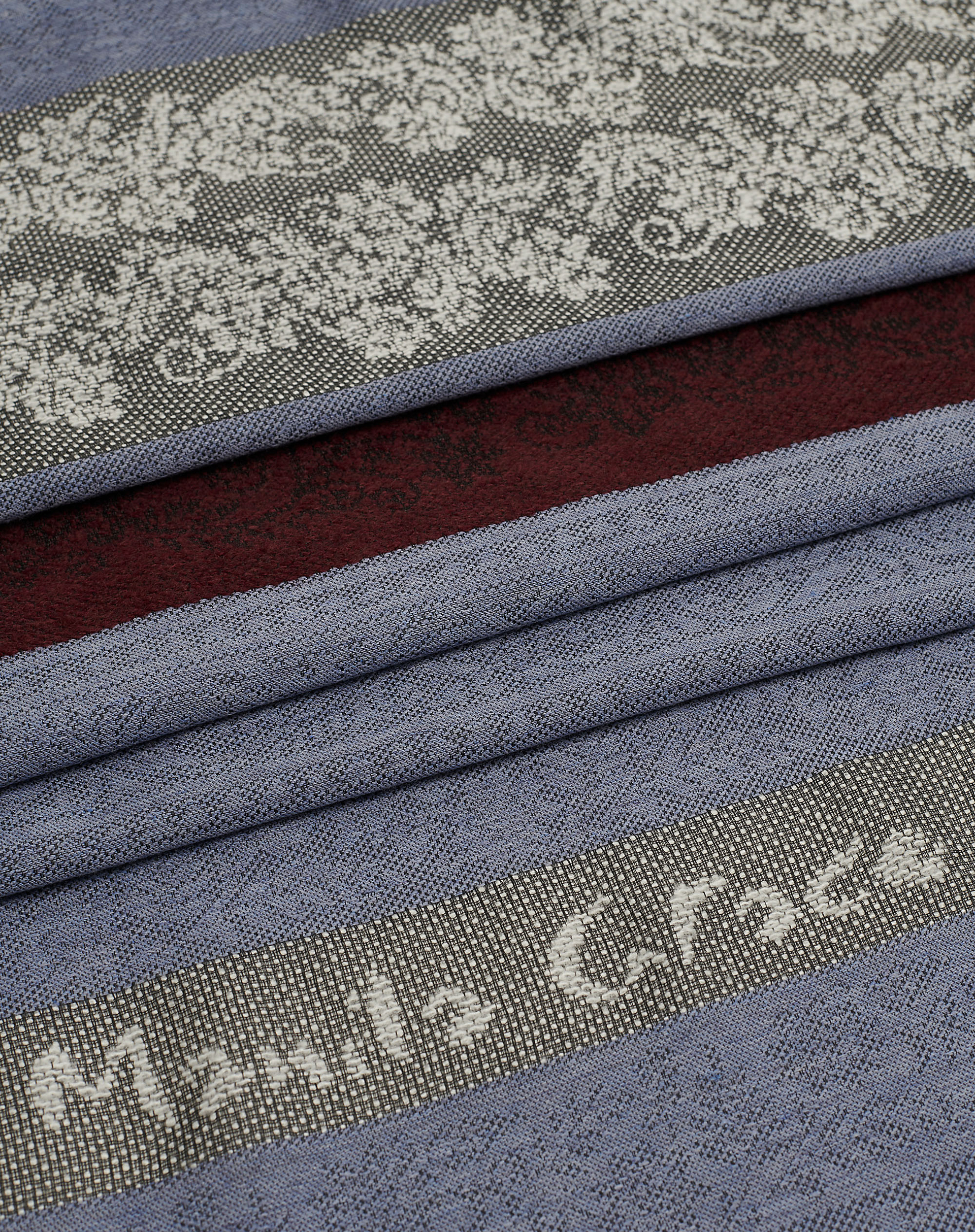 Manila Grace Multicolor Jacquard Striped Scarf With Logo - MA643 - Manila Grace | Official Website