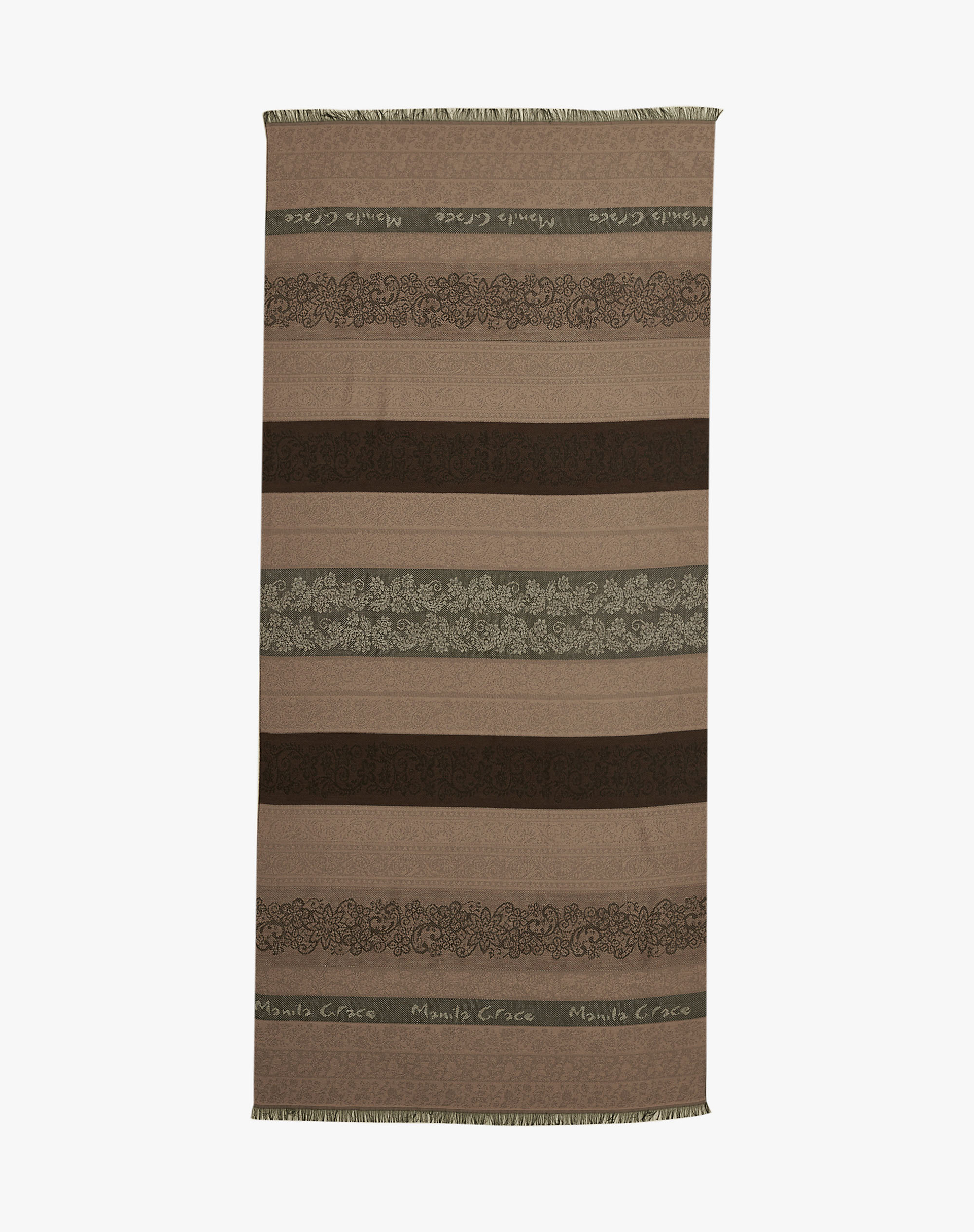 Manila Grace Multicolor Jacquard Striped Scarf With Logo - MG826 - Manila Grace | Official Website