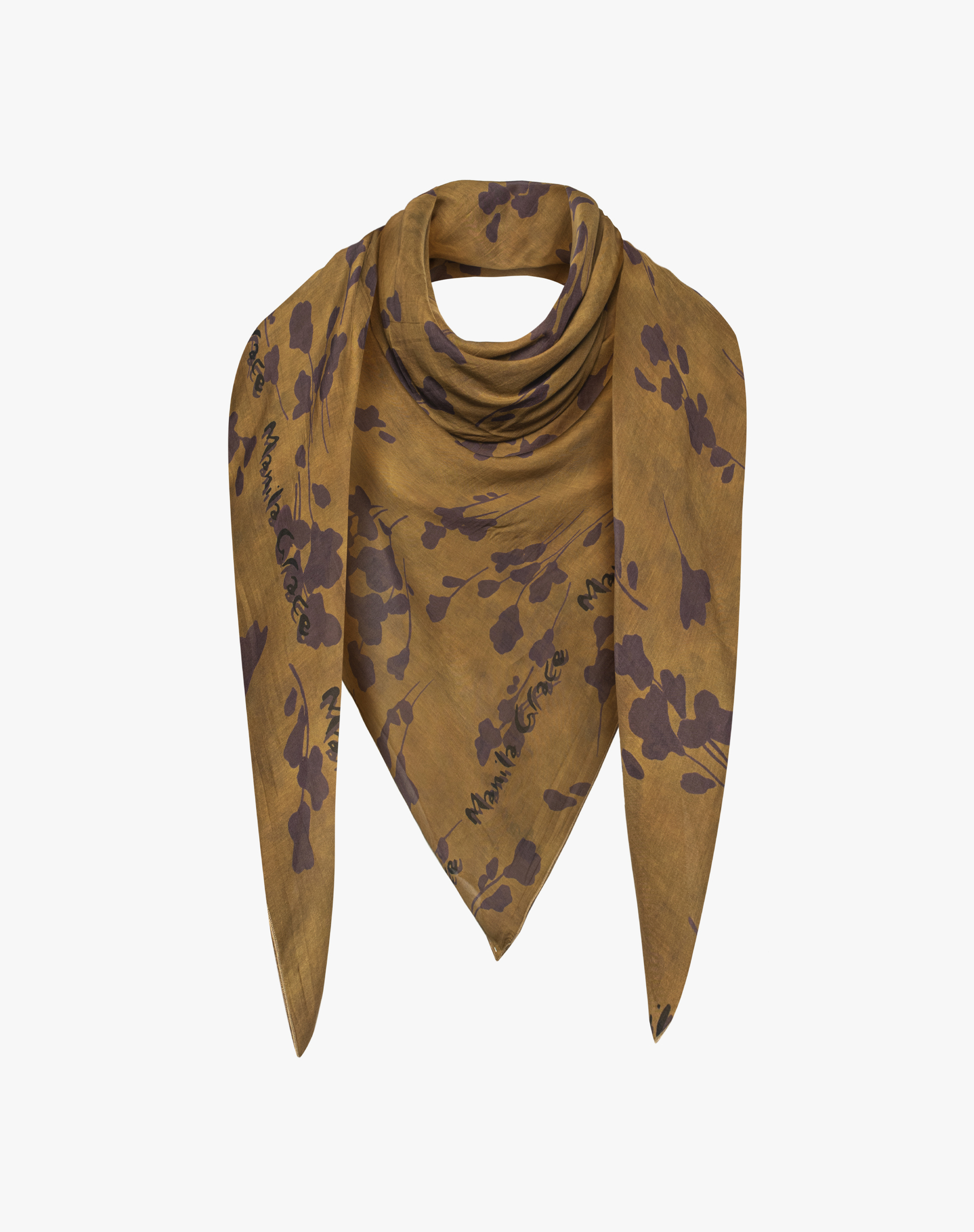 Manila Grace Signature Scarf In Cotton And Silk - MD643 - Manila Grace | Official Website