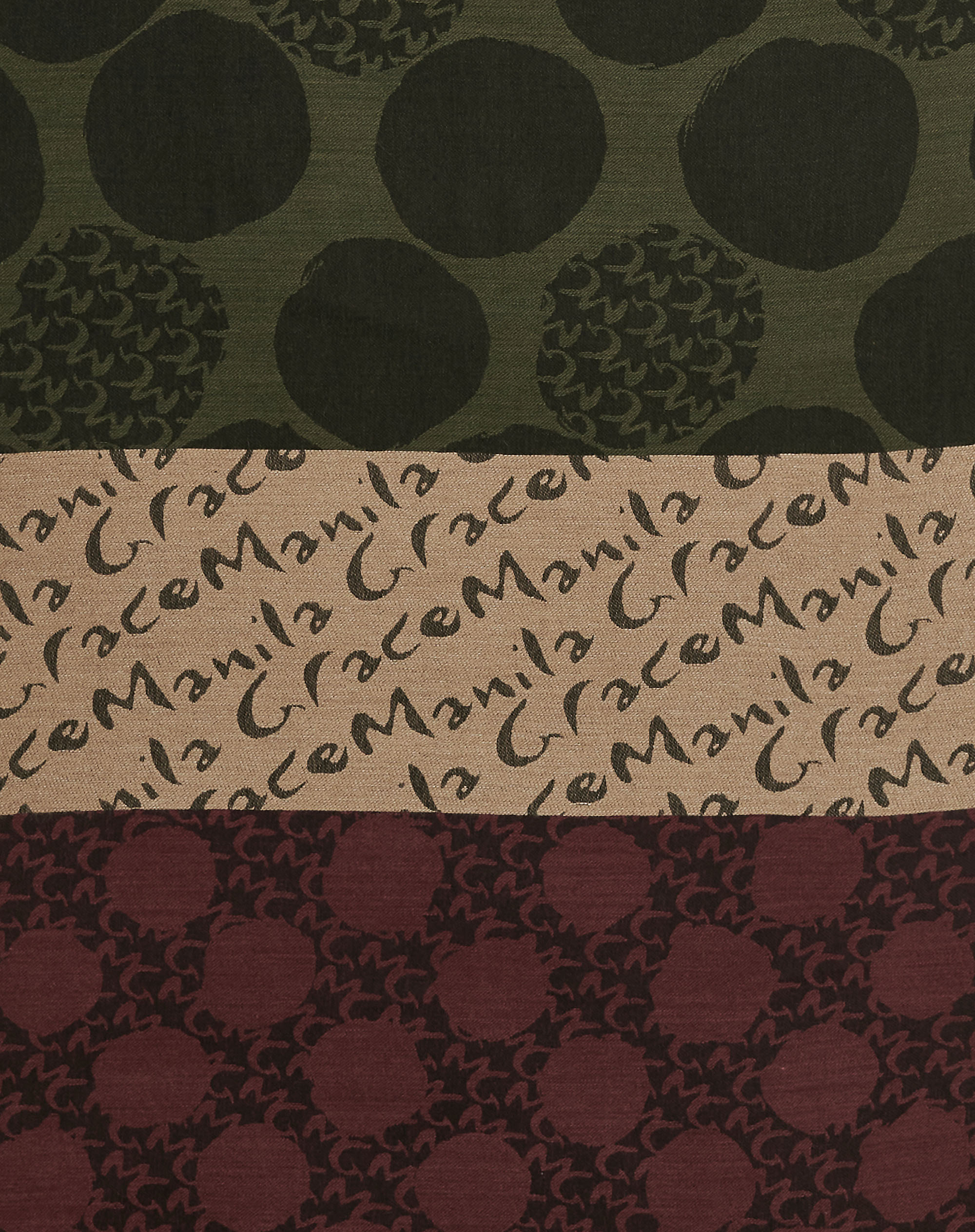 Jacquard Polka Dot Scarf - MILITARY GREEN - Manila Grace | Official Website