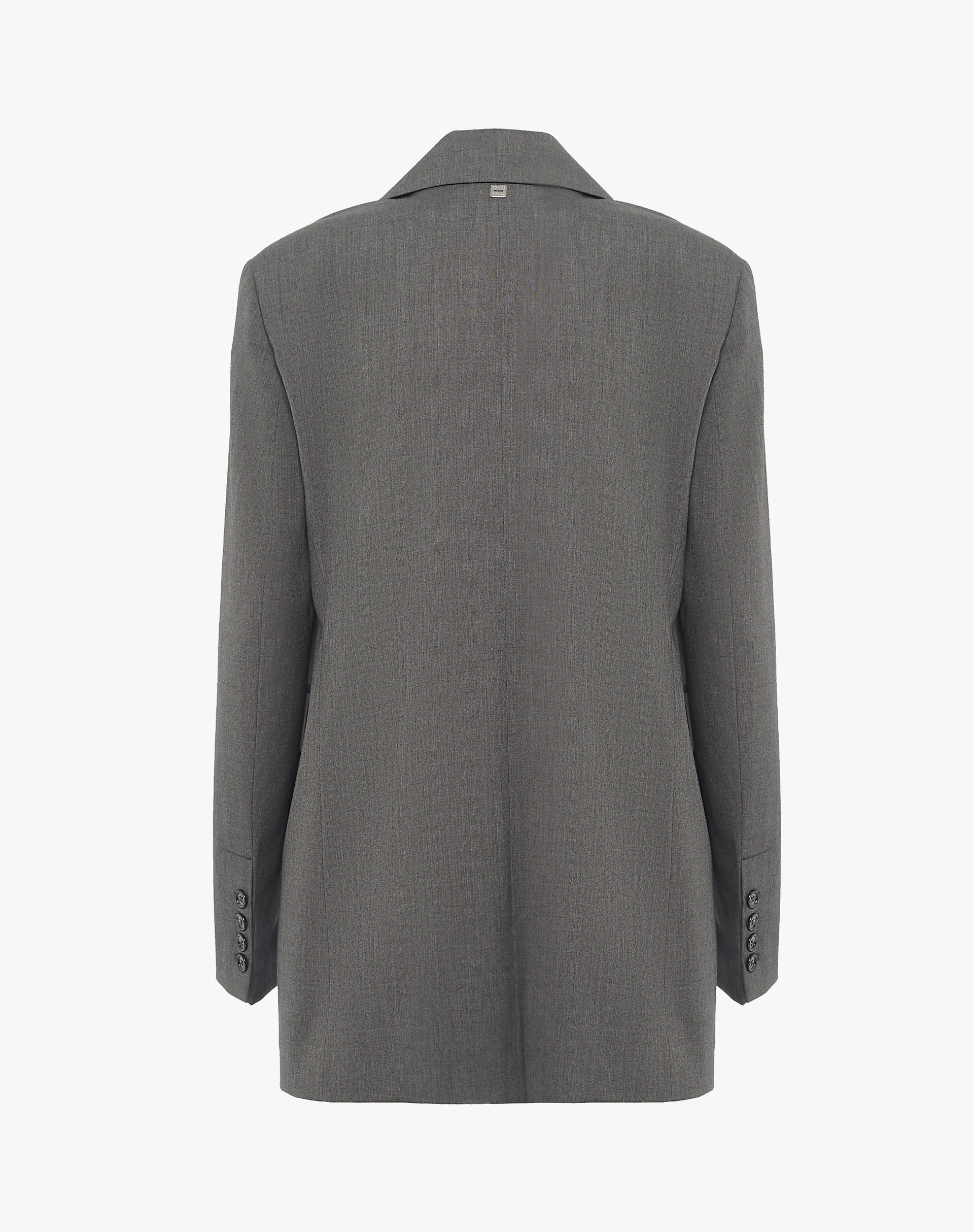 Single-Breasted Wool Blend Tailored Blazer - JACKETS - Manila Grace | Official Website