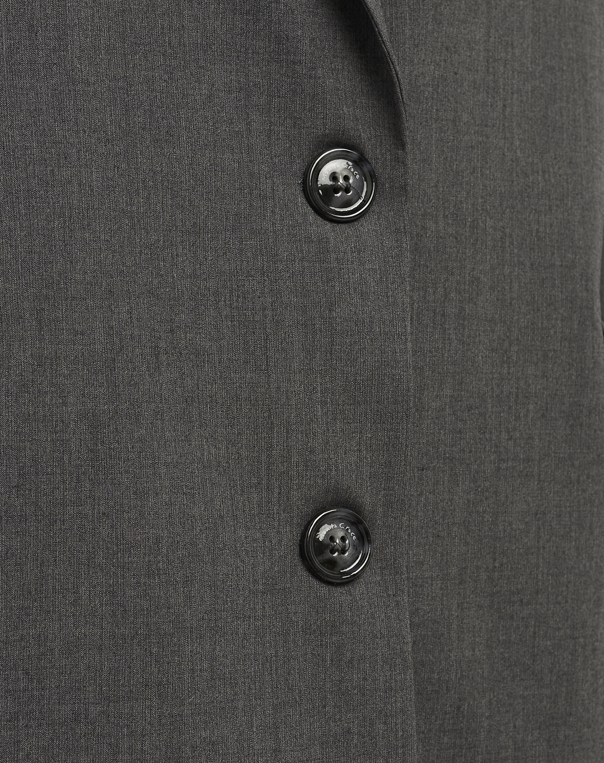 Single-Breasted Wool Blend Tailored Blazer - ASPHALT - Manila Grace | Official Website