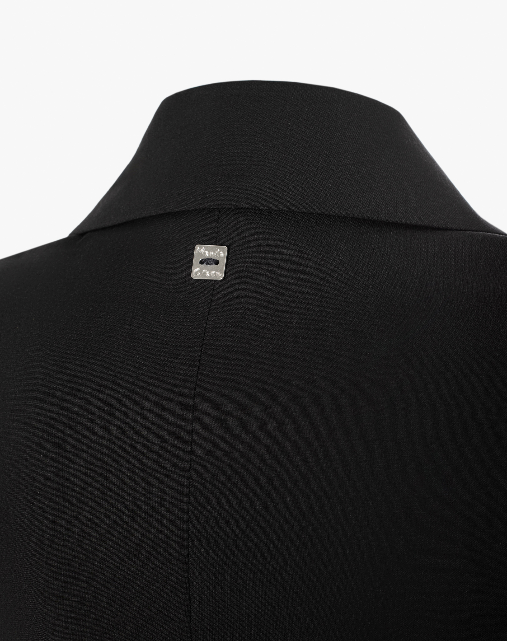 Double-Breasted Wool Blend Blazer - BLACK - Manila Grace | Official Website
