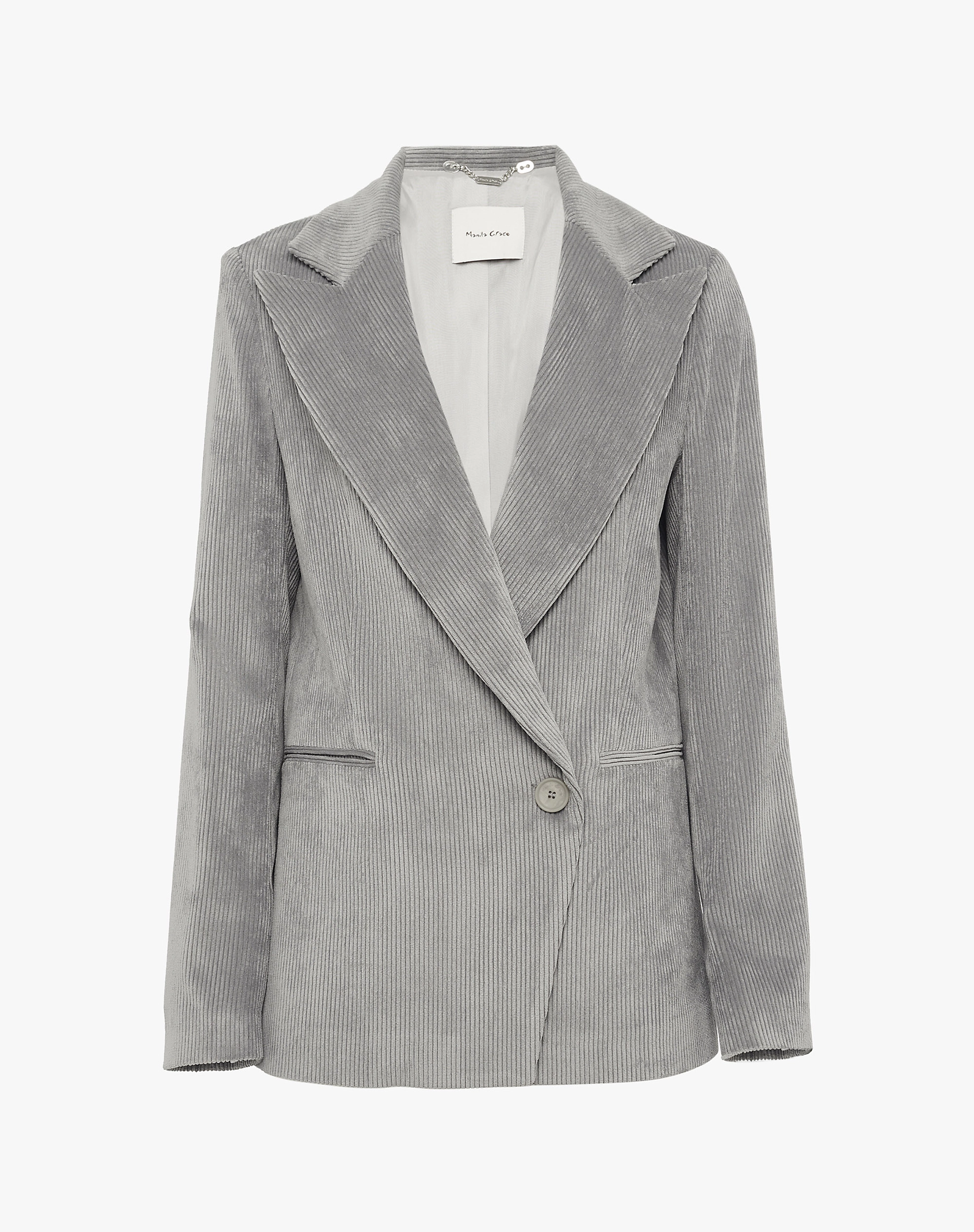 Single-Breasted Corduroy Blazer - JACKETS - Manila Grace | Official Website