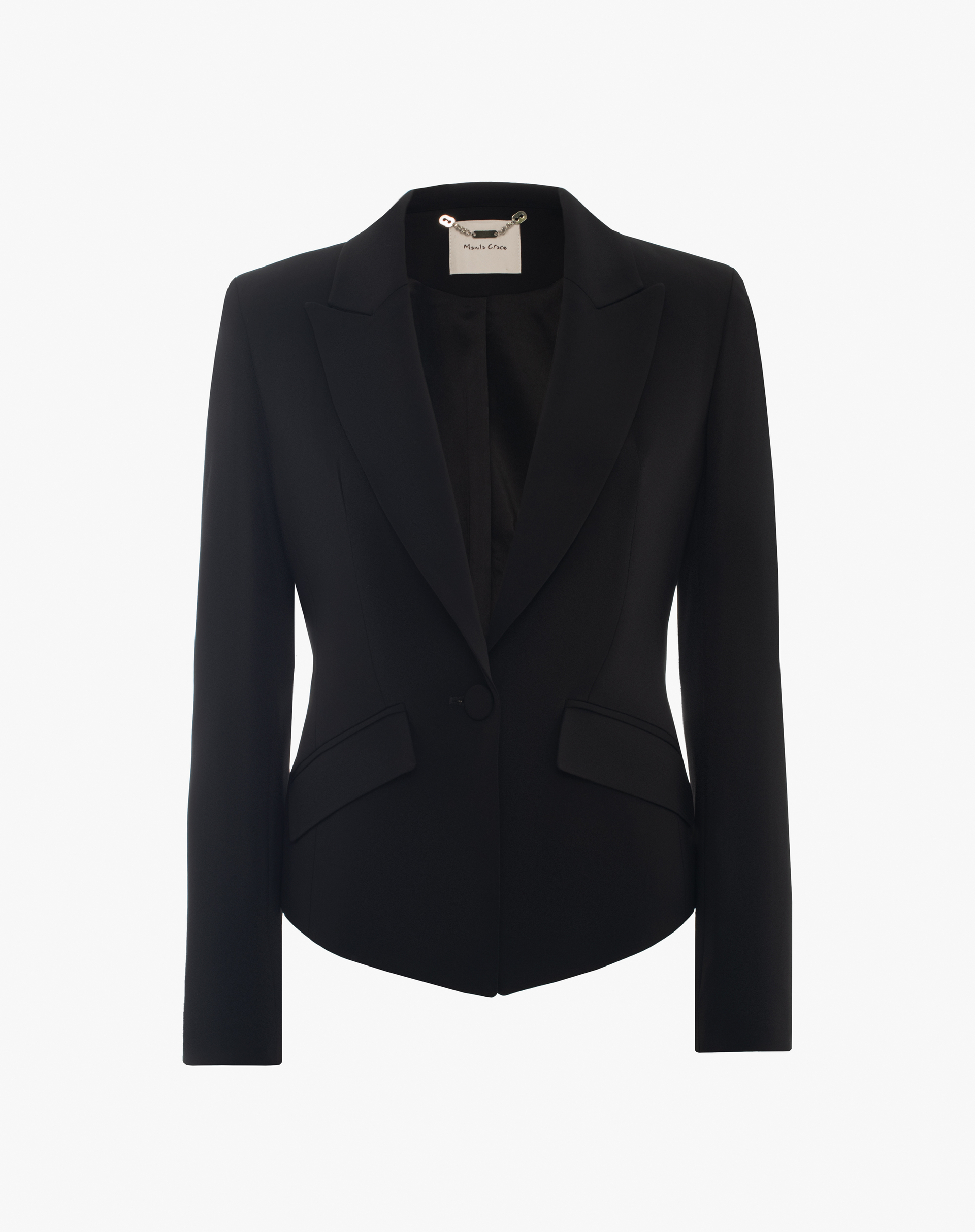 Blazer Corto Strutturato Con Chiusura Monobottone - NERO - Manila Grace