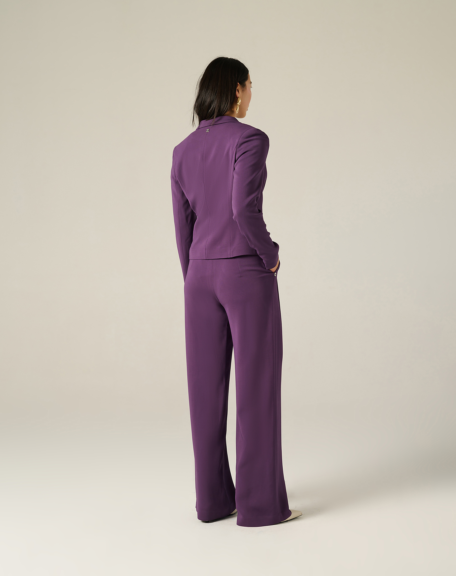 Structured Short Blazer With Single Button Closure - MA648 - Manila Grace | Official Website