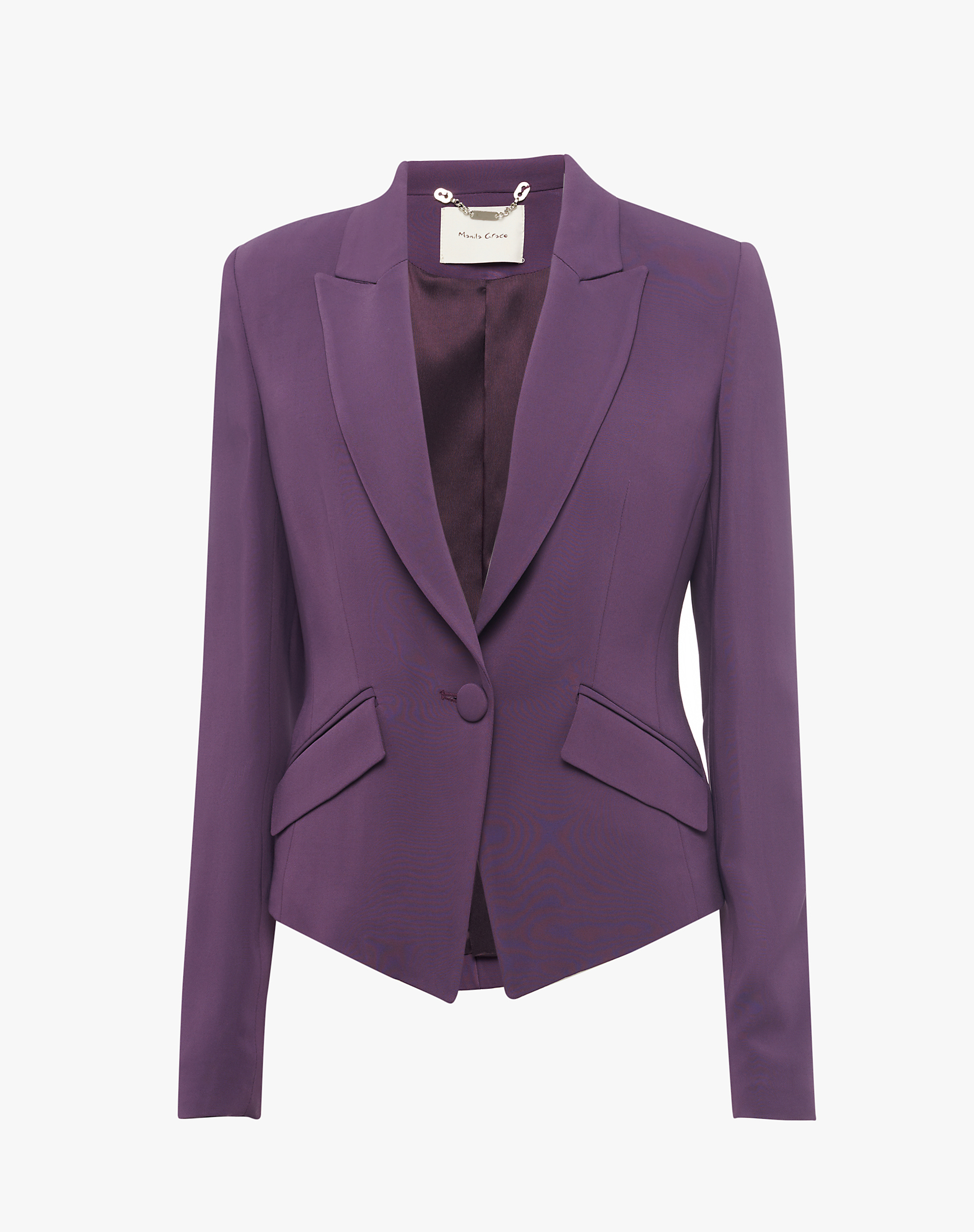 Structured Short Blazer With Single Button Closure - MA648 - Manila Grace | Official Website
