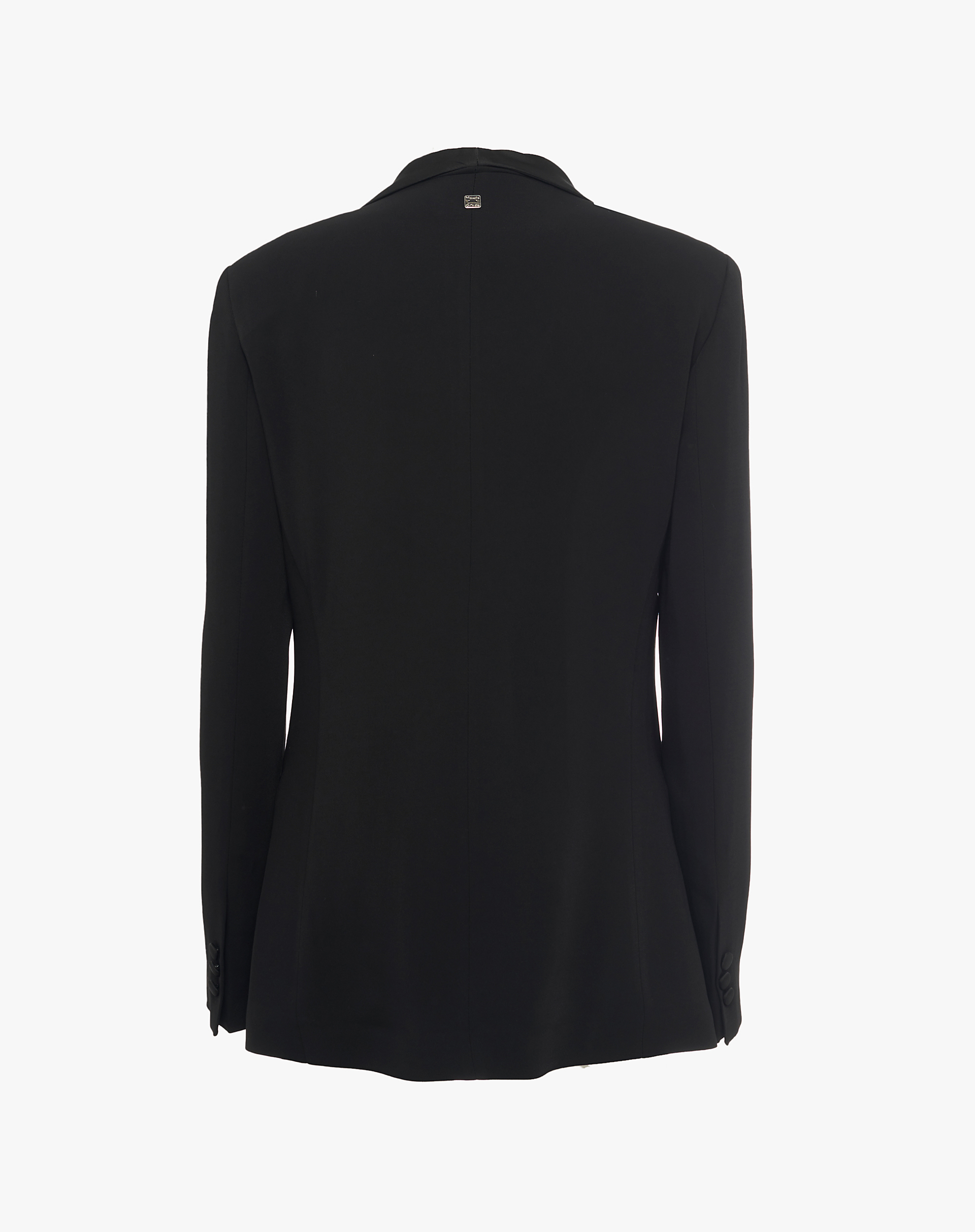 Tuxedo Blazer With Satin Lapel - BLACK - Manila Grace | Official Website