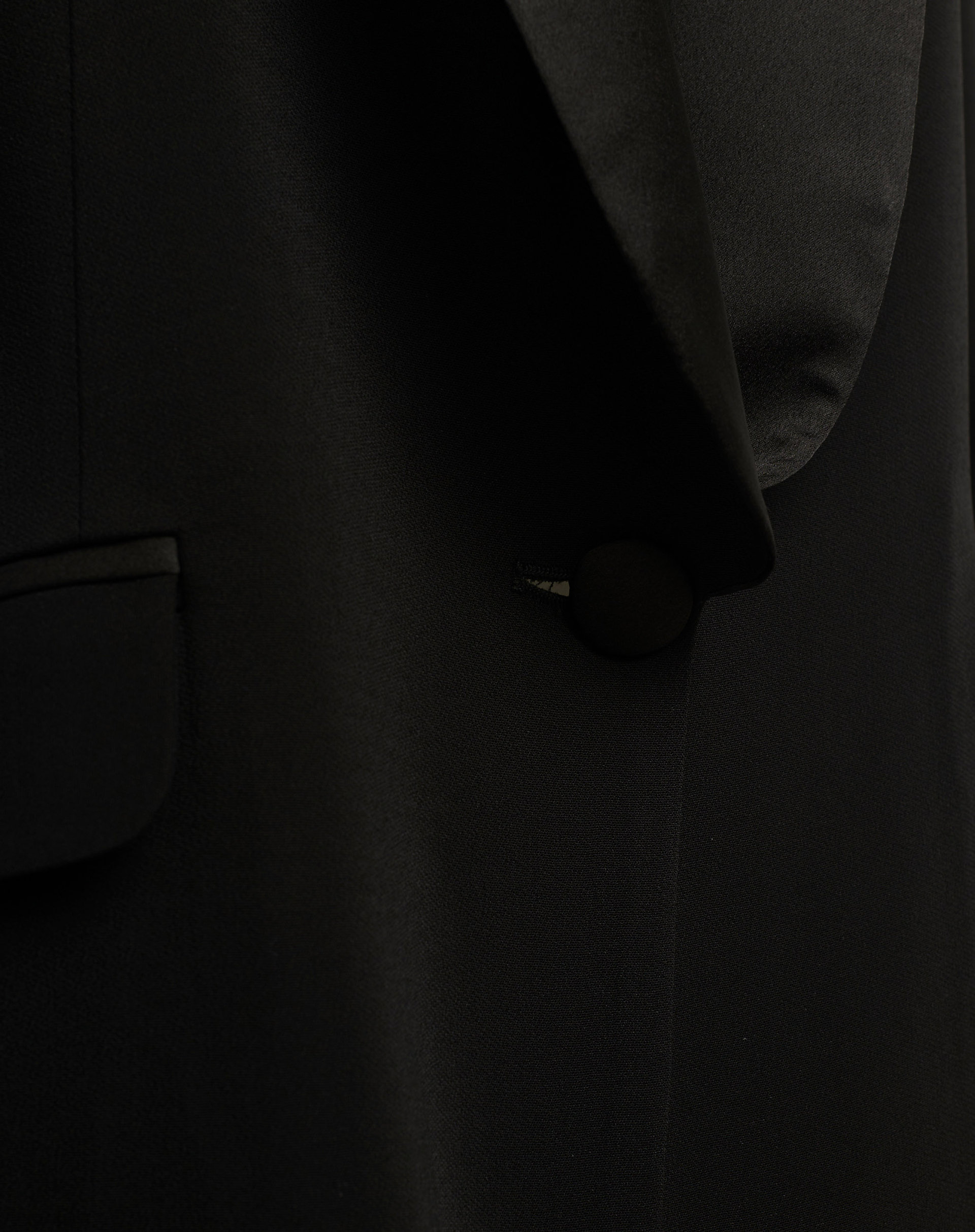 Tuxedo Blazer With Satin Lapel - BLACK - Manila Grace | Official Website