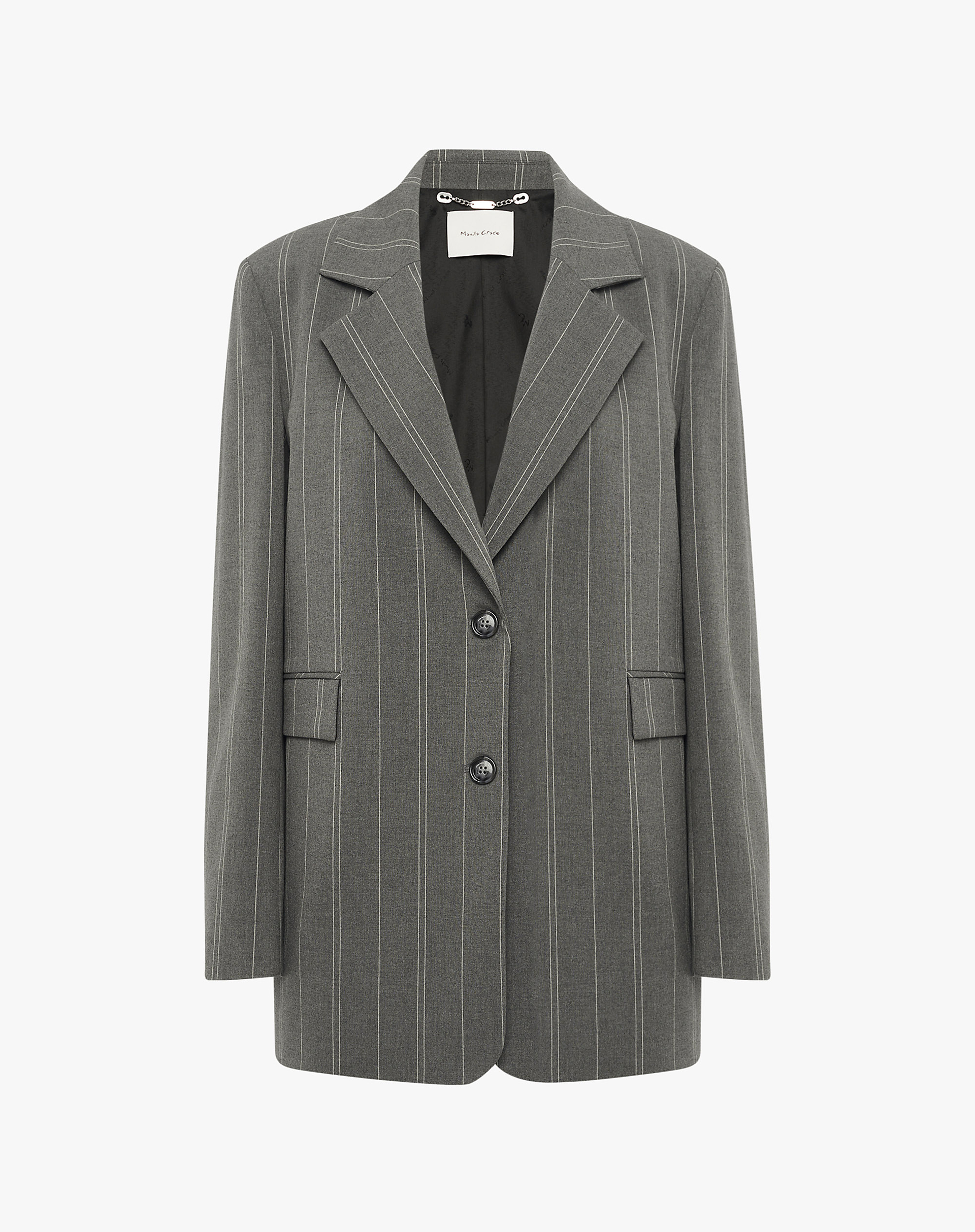 Single-Breasted Pinstripe Blazer - MA642 - Manila Grace | Official Website