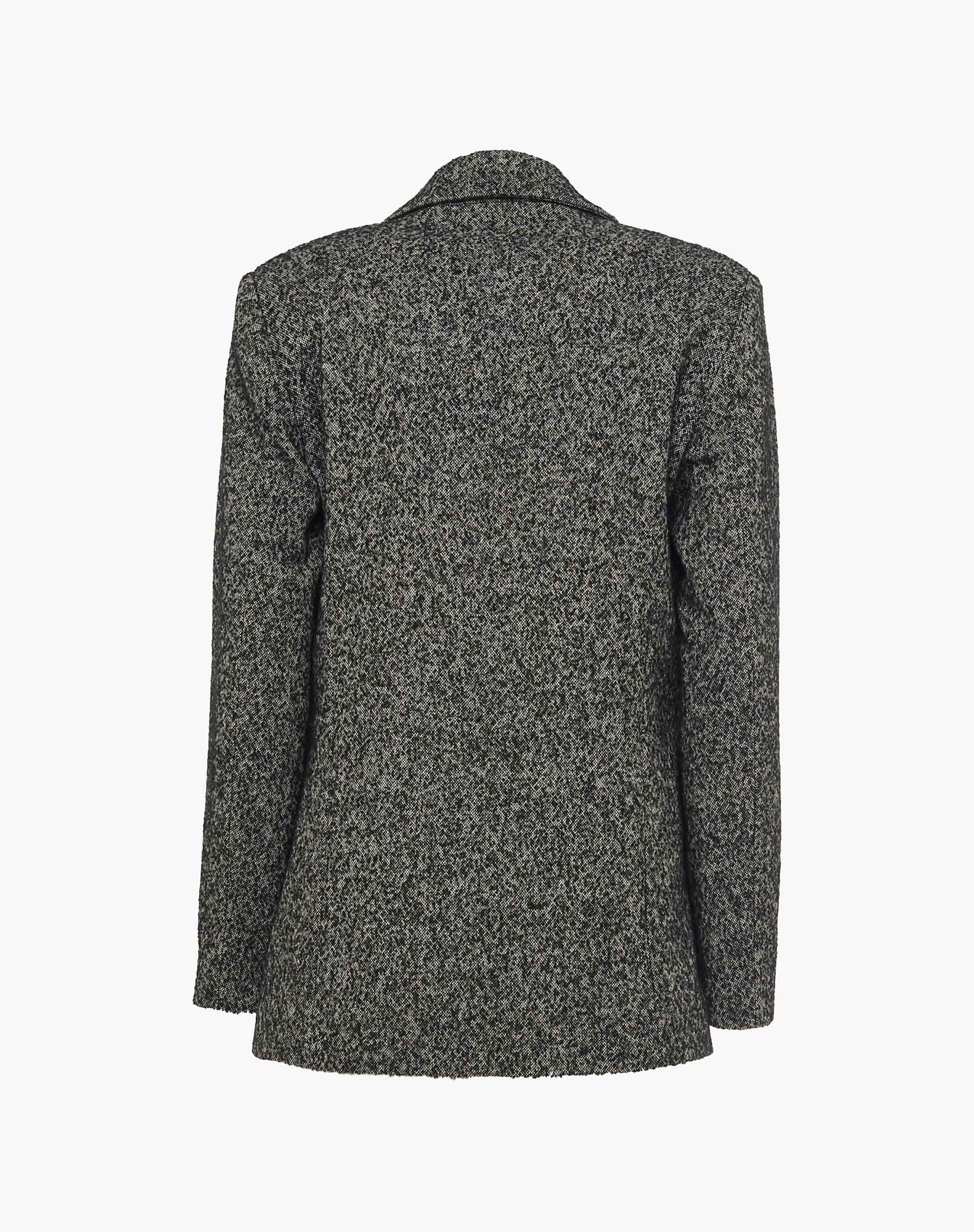 Tweed Jacket With Embroidered Pearls - BLACK - Manila Grace | Official Website