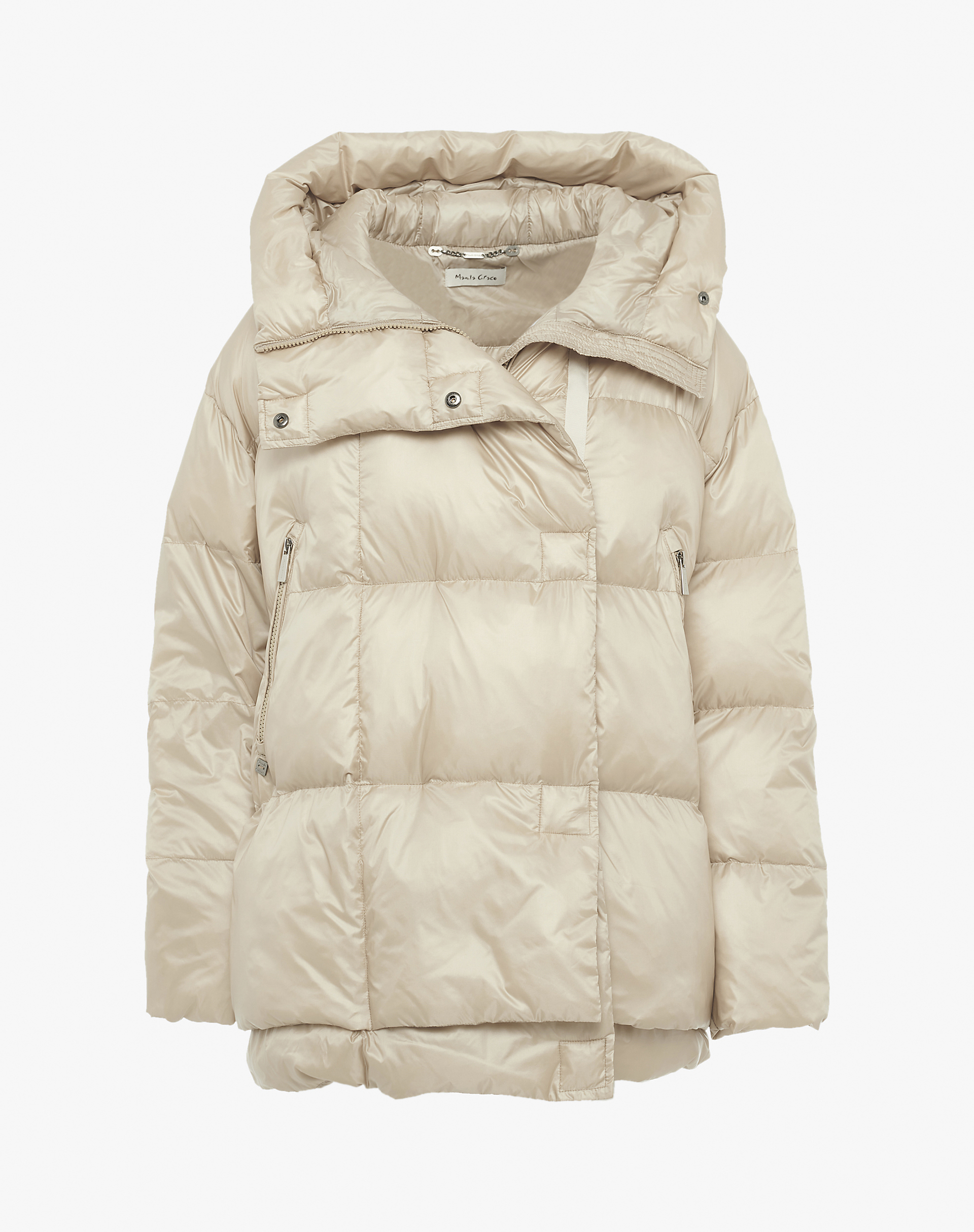 Sand Over Down Jacket With High Neck - MA649 - Manila Grace | Official Website