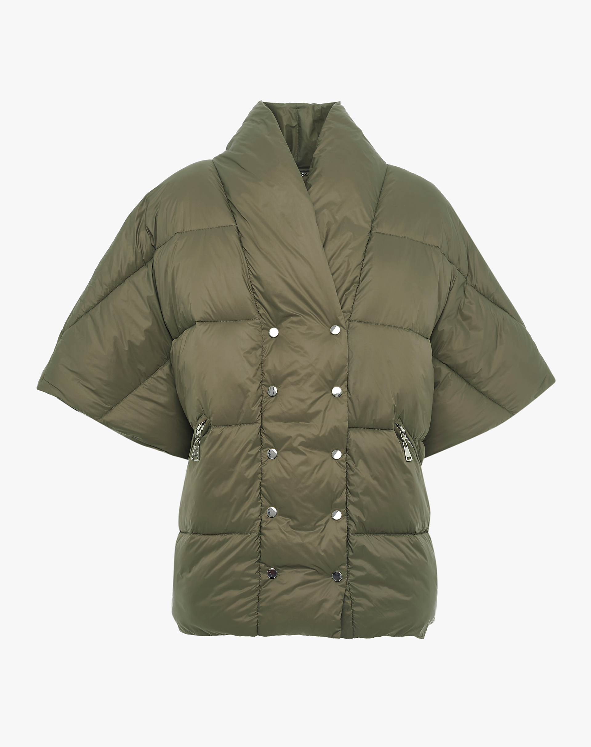 Oversized Down Jacket With Buttons - OUTERWEAR - Manila Grace | Official Website
