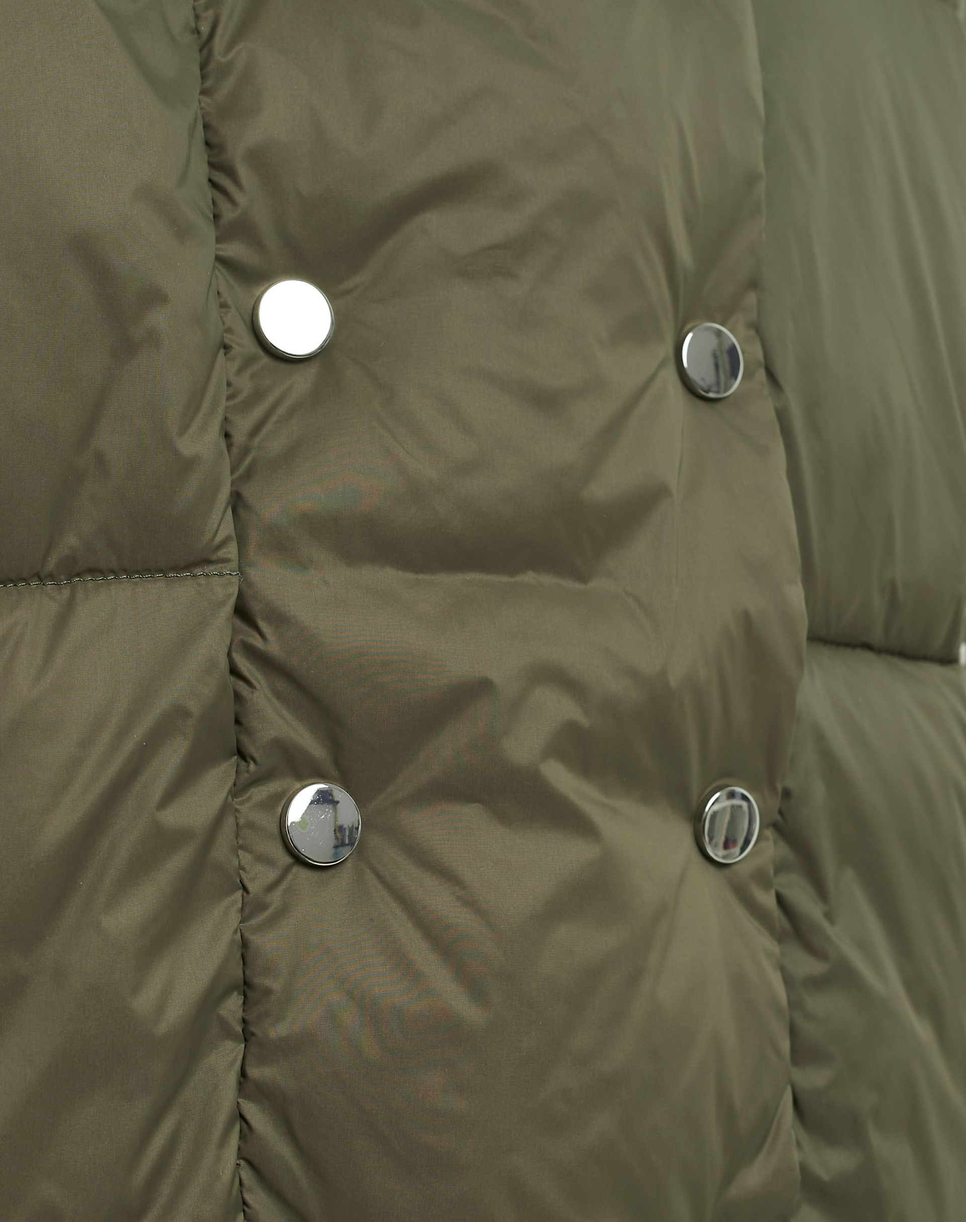 Oversized Down Jacket With Buttons - MILITARY GREEN - Manila Grace | Official Website