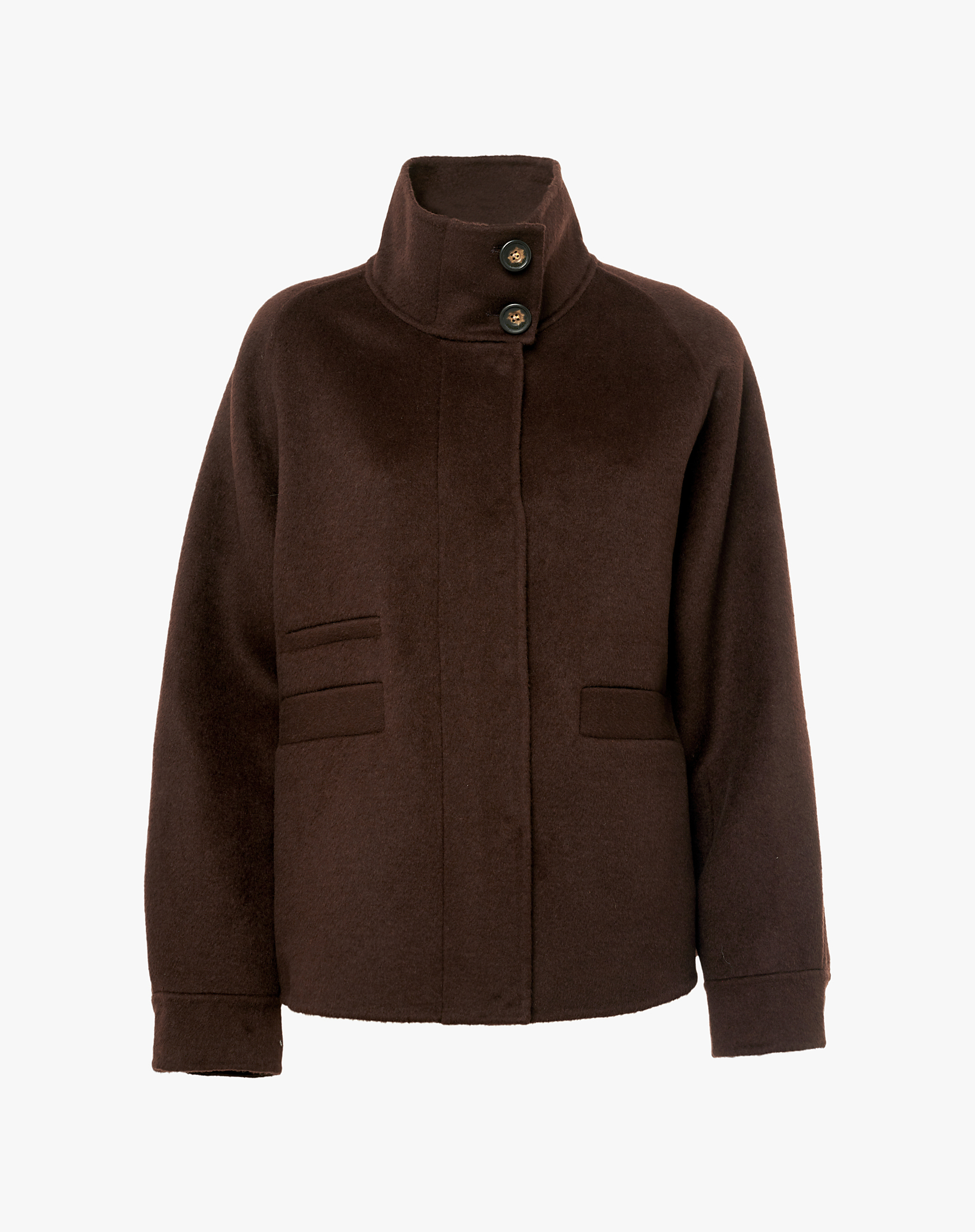 Short Wool Coat With High Collar - MA646 - Manila Grace | Official Website