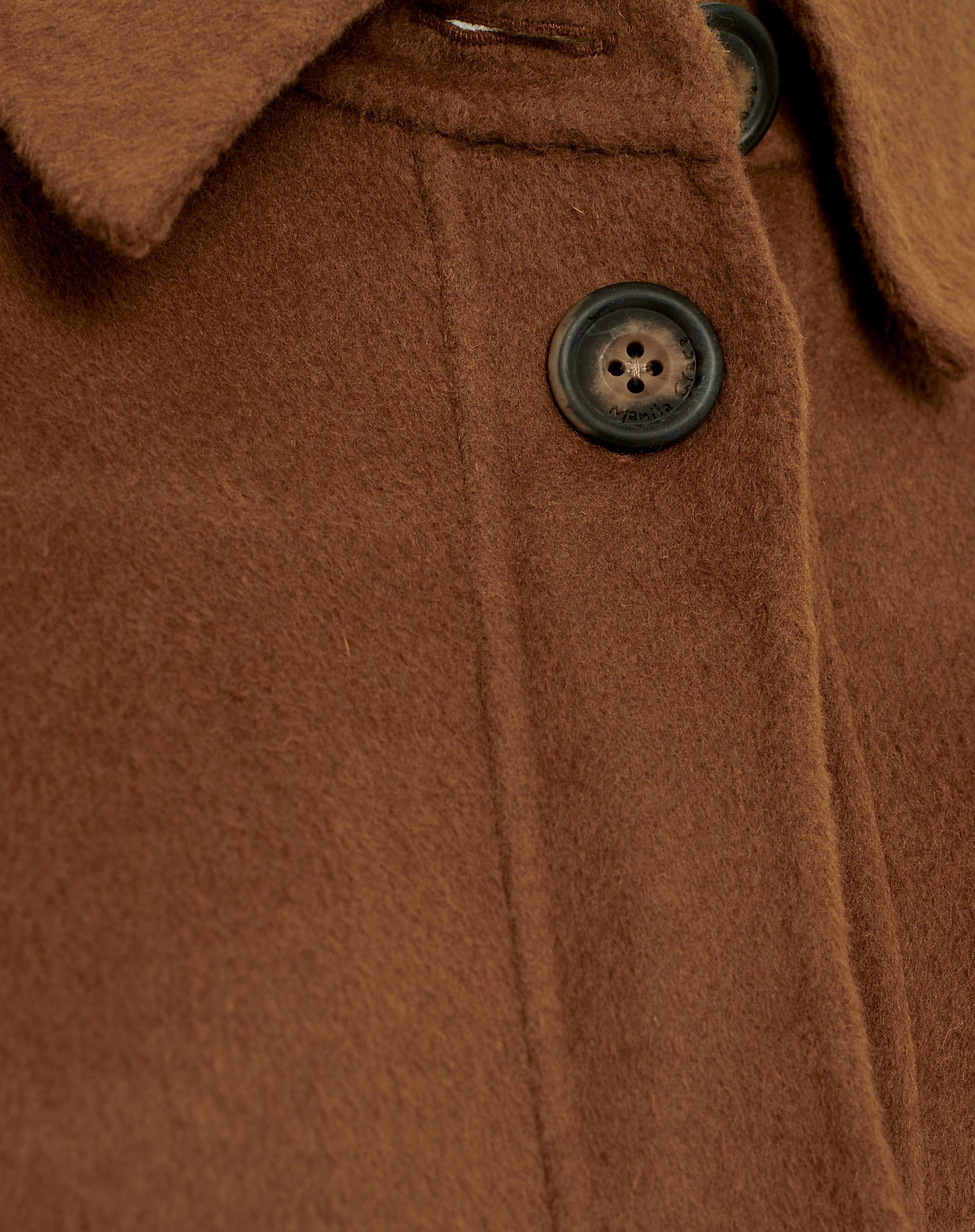 Wool Blend Overshirt With Pockets - MILITARY GREEN - Manila Grace | Official Website
