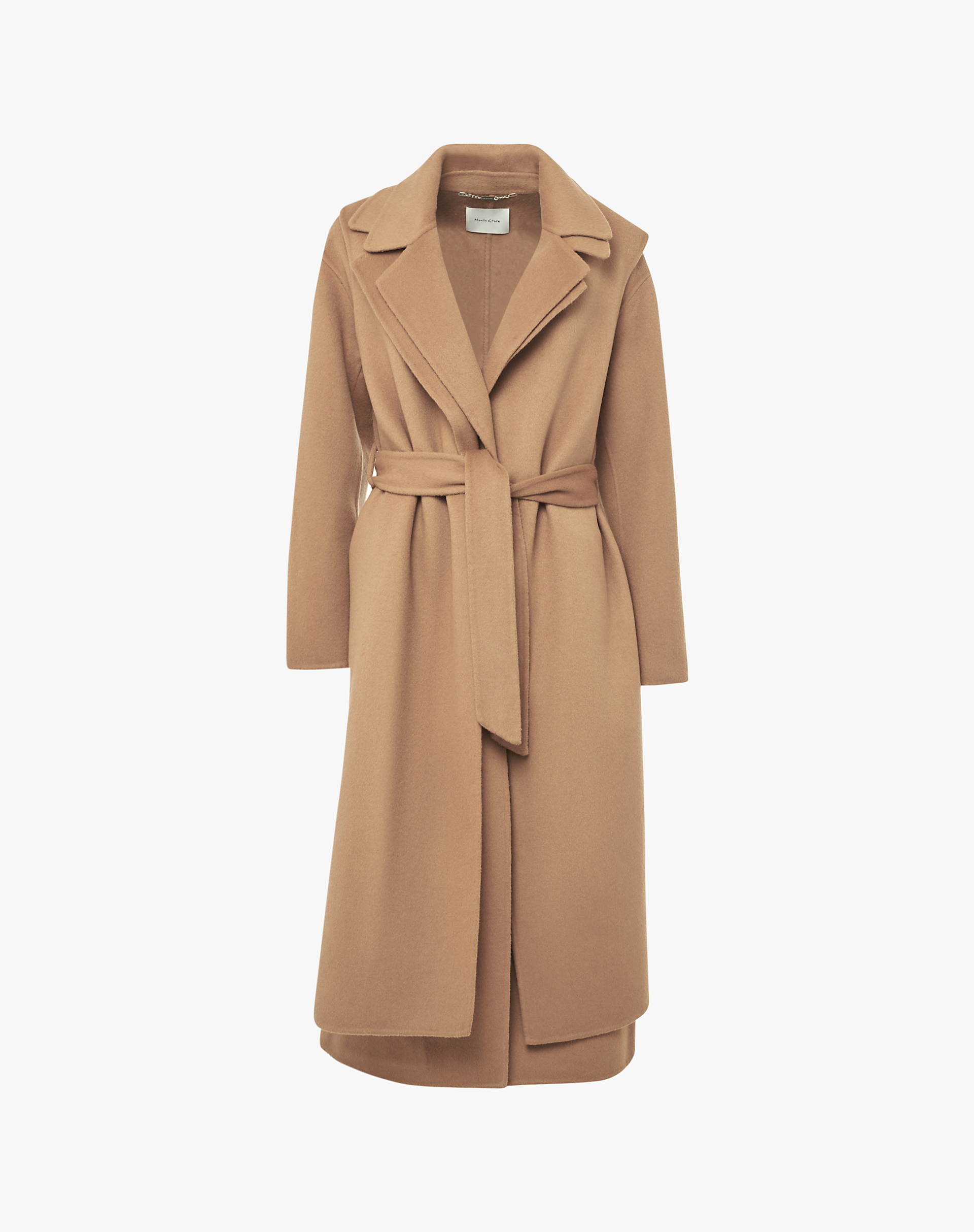 Double-Breasted Wool Blend Coat With Belt - MD643 - Manila Grace | Official Website