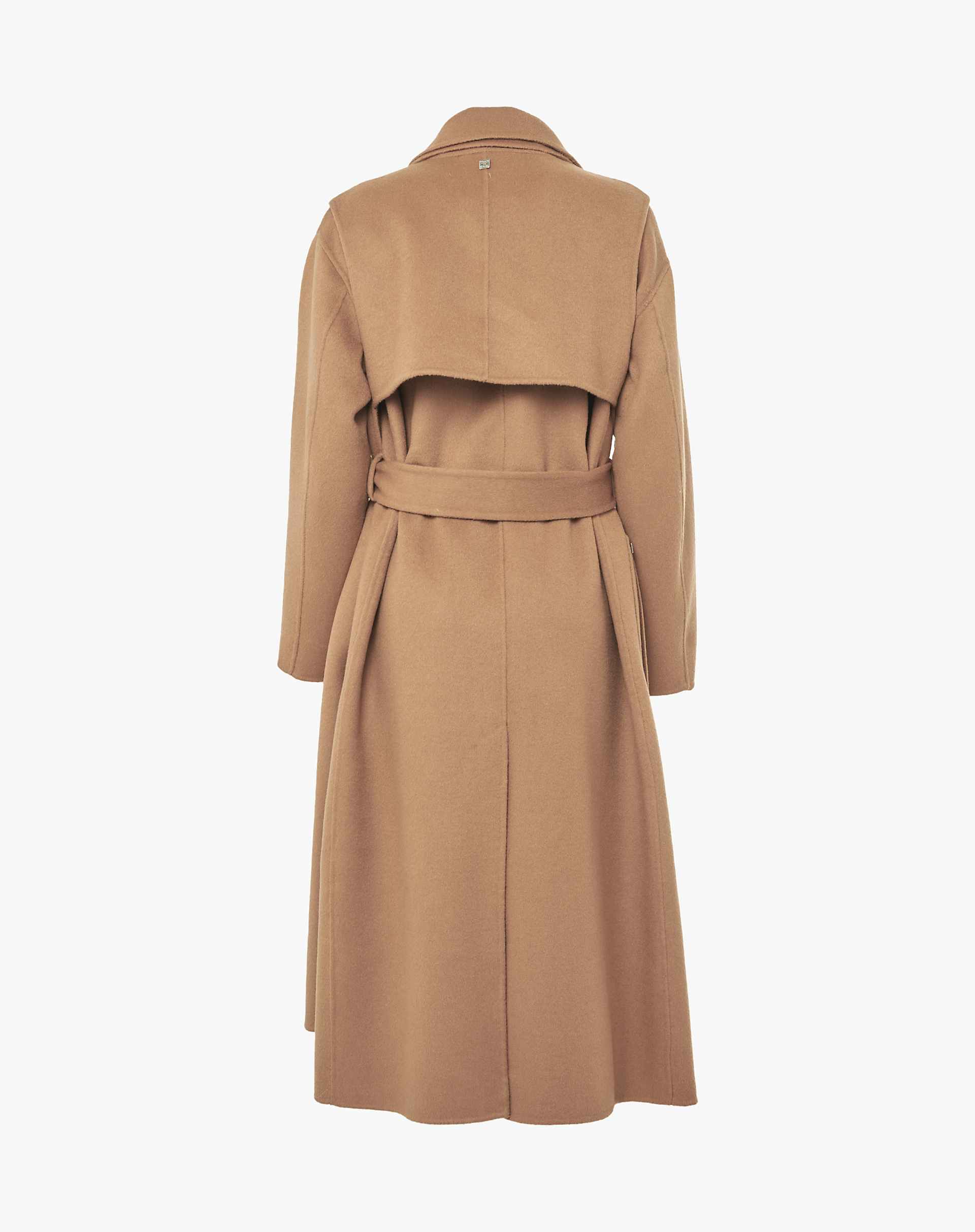 Double-Breasted Wool Blend Coat With Belt - MD643 - Manila Grace | Official Website