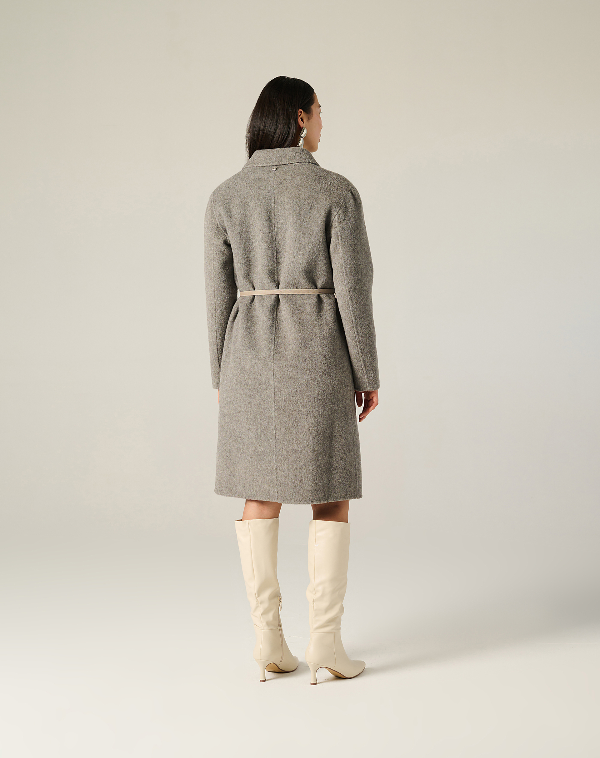 Double-Breasted Bouclé Wool Coat - MA642 - Manila Grace | Official Website