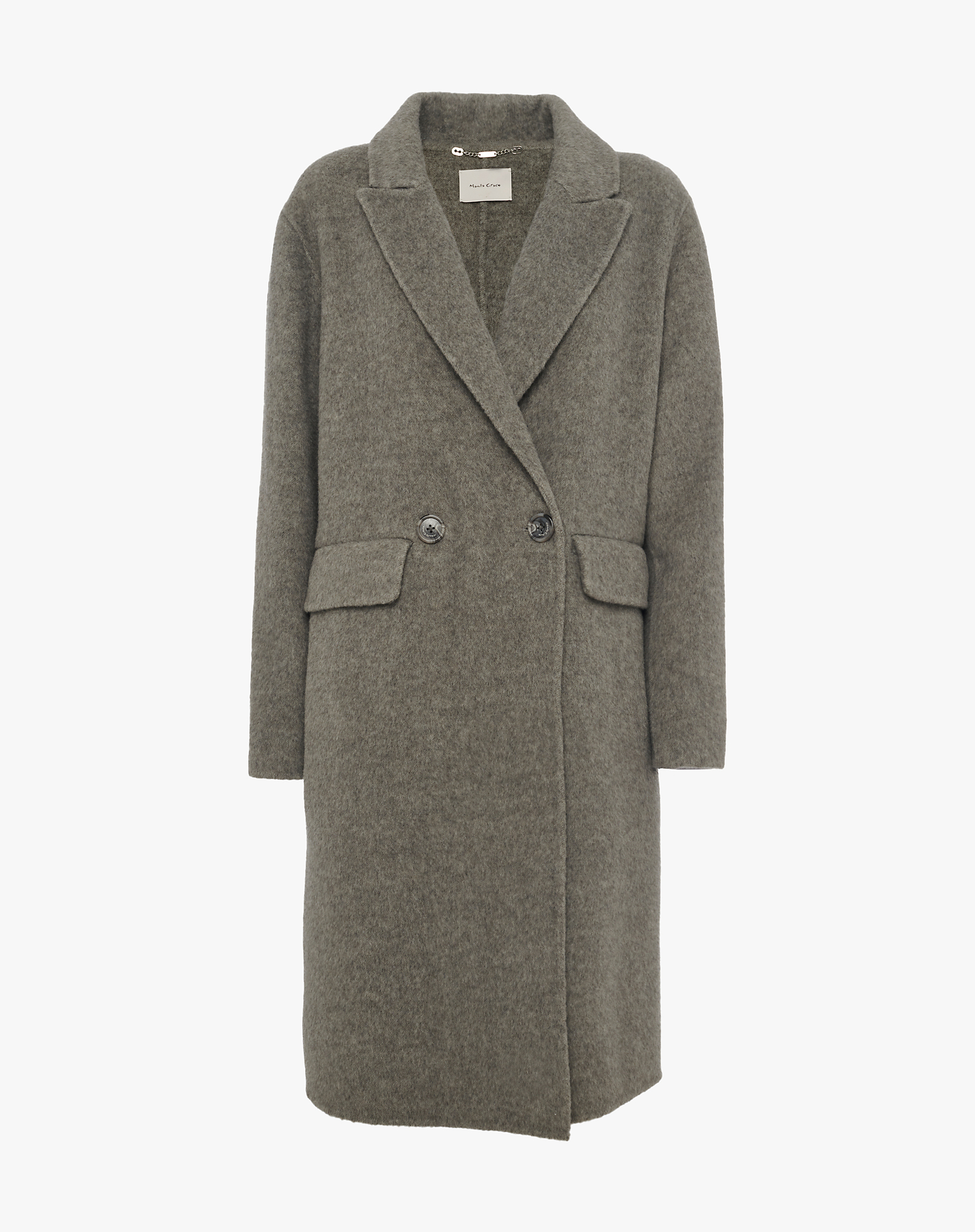 Double-Breasted Bouclé Wool Coat - MA642 - Manila Grace | Official Website