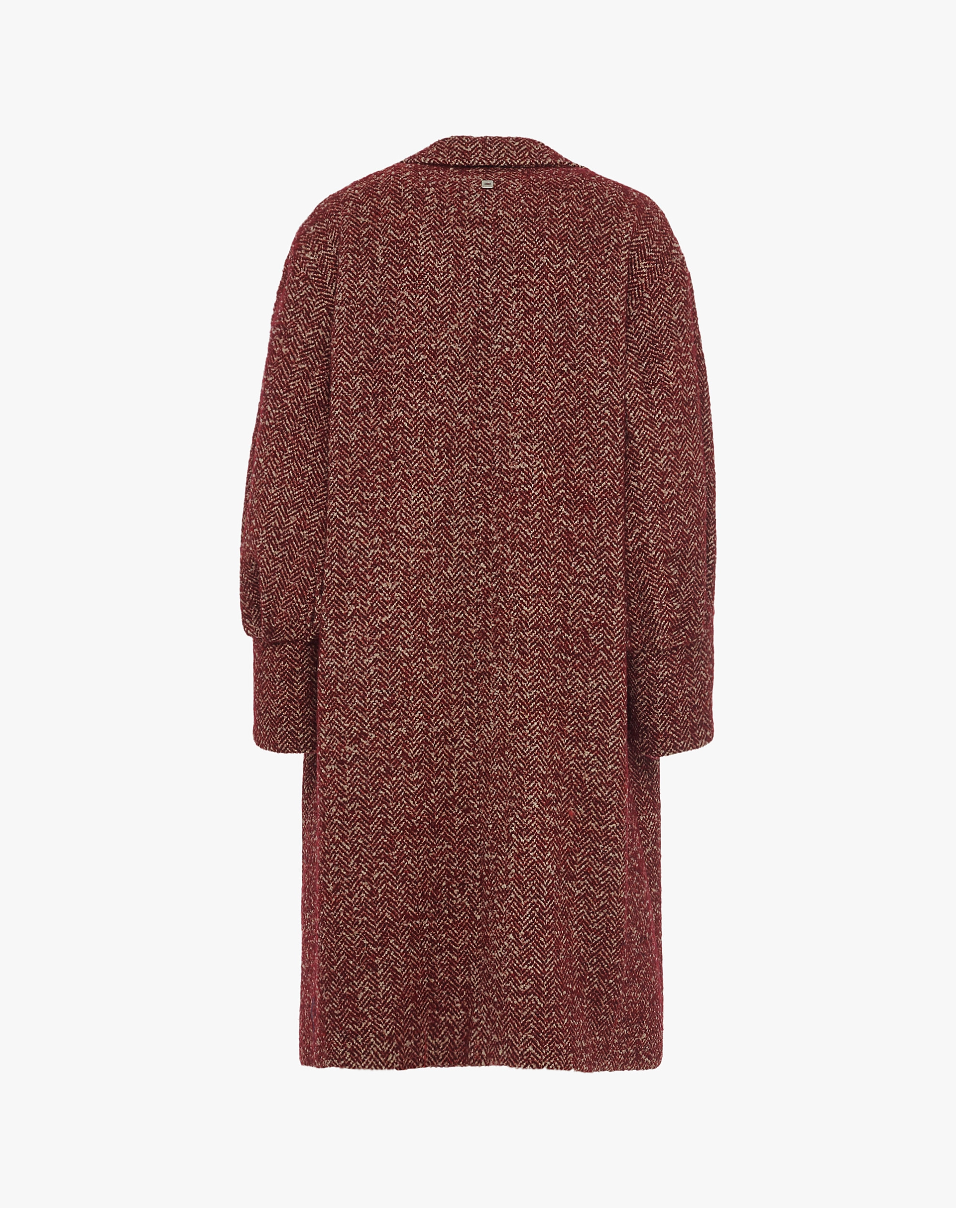 Long Chevron Wool Blend Coat - OUTERWEAR - Manila Grace | Official Website