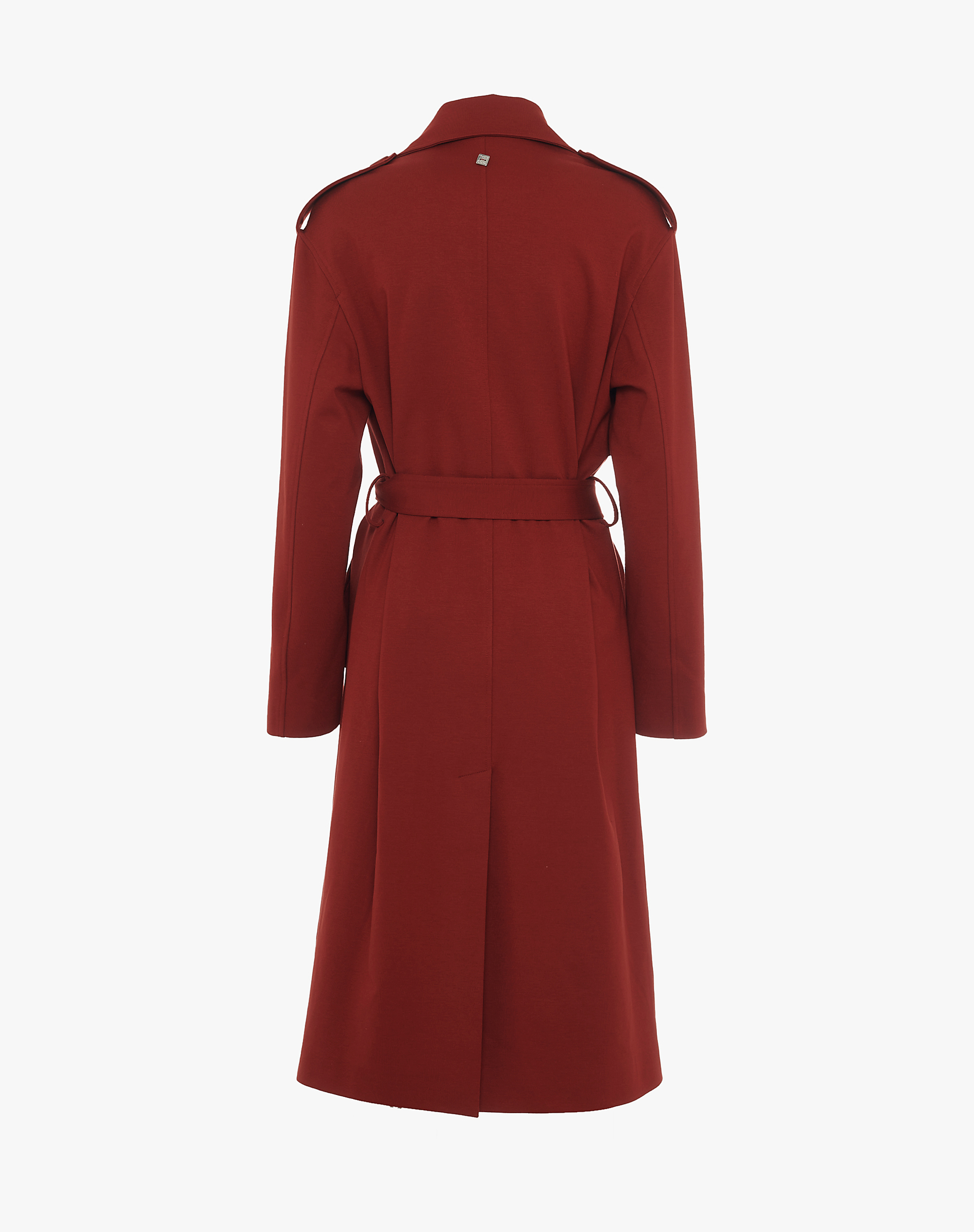 Double-Breasted Trench Coat In Fluid Fabric - MA641 - Manila Grace | Official Website