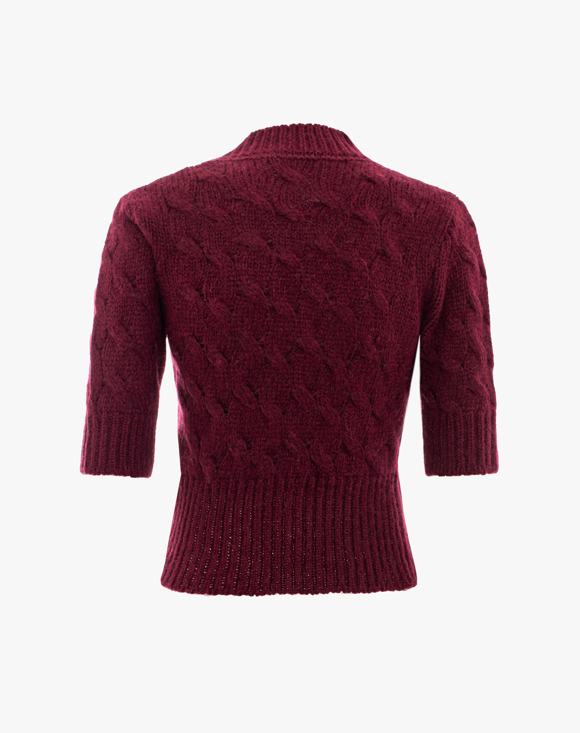 Mohair Blend Cable Knit Sweater - KNITWEAR - Manila Grace | Official Website