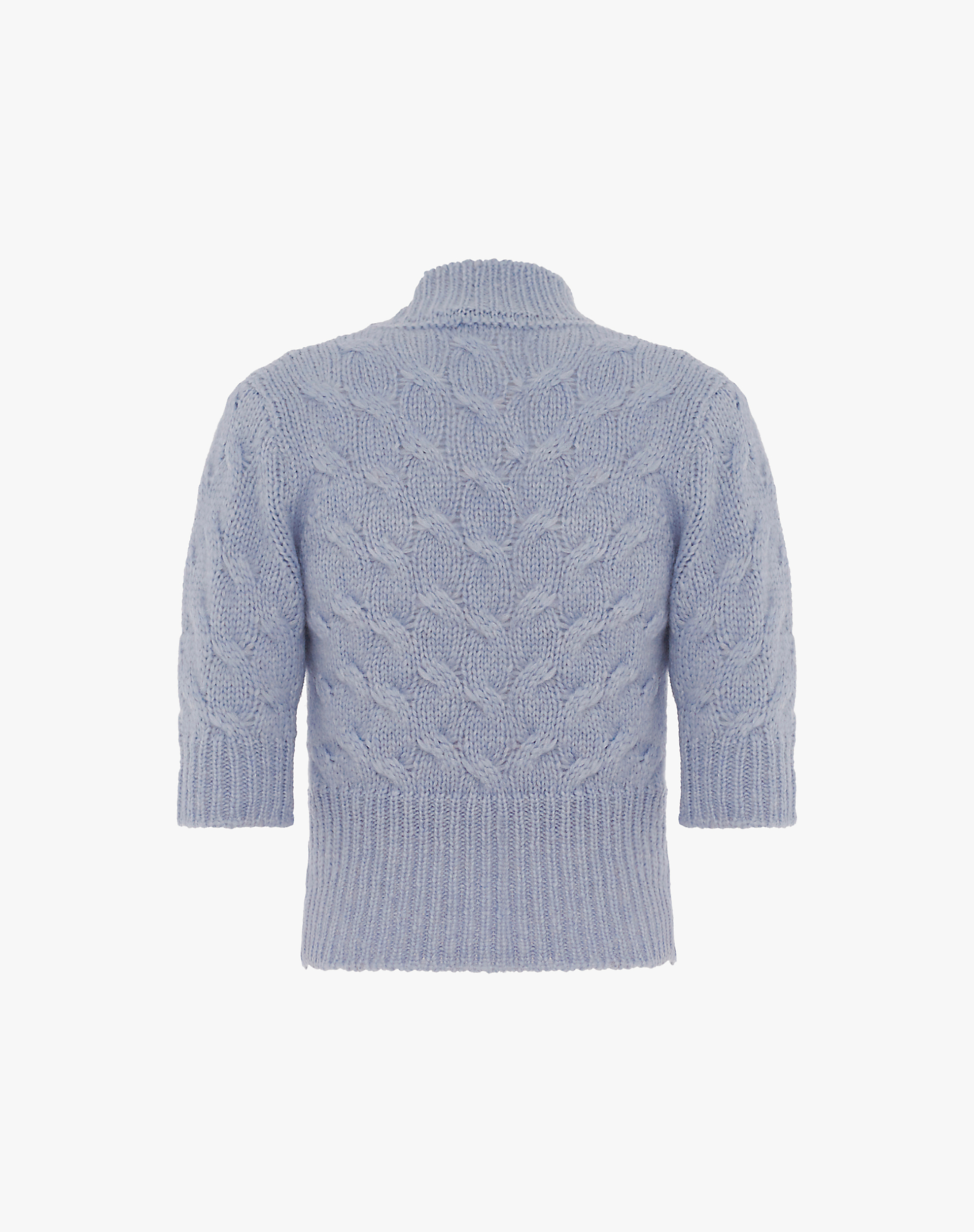 Mohair Blend Cable Knit Sweater - KNITWEAR - Manila Grace | Official Website