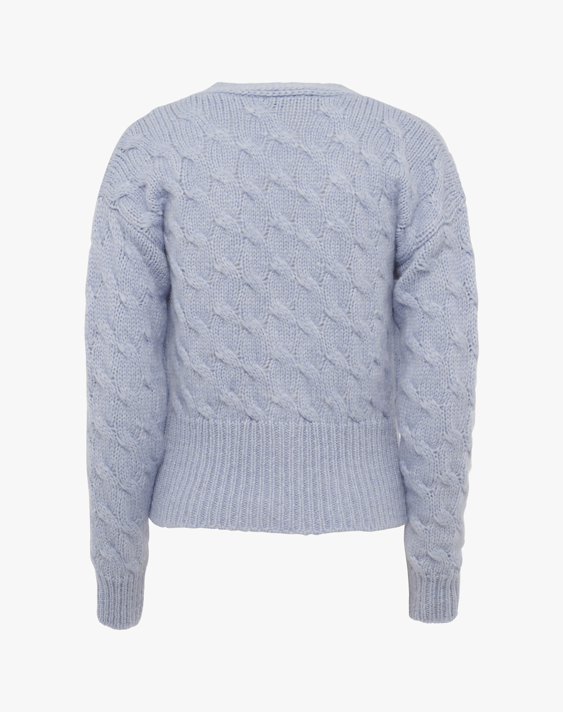 Mohair Blend Braided Cardigan - KNITWEAR - Manila Grace | Official Website
