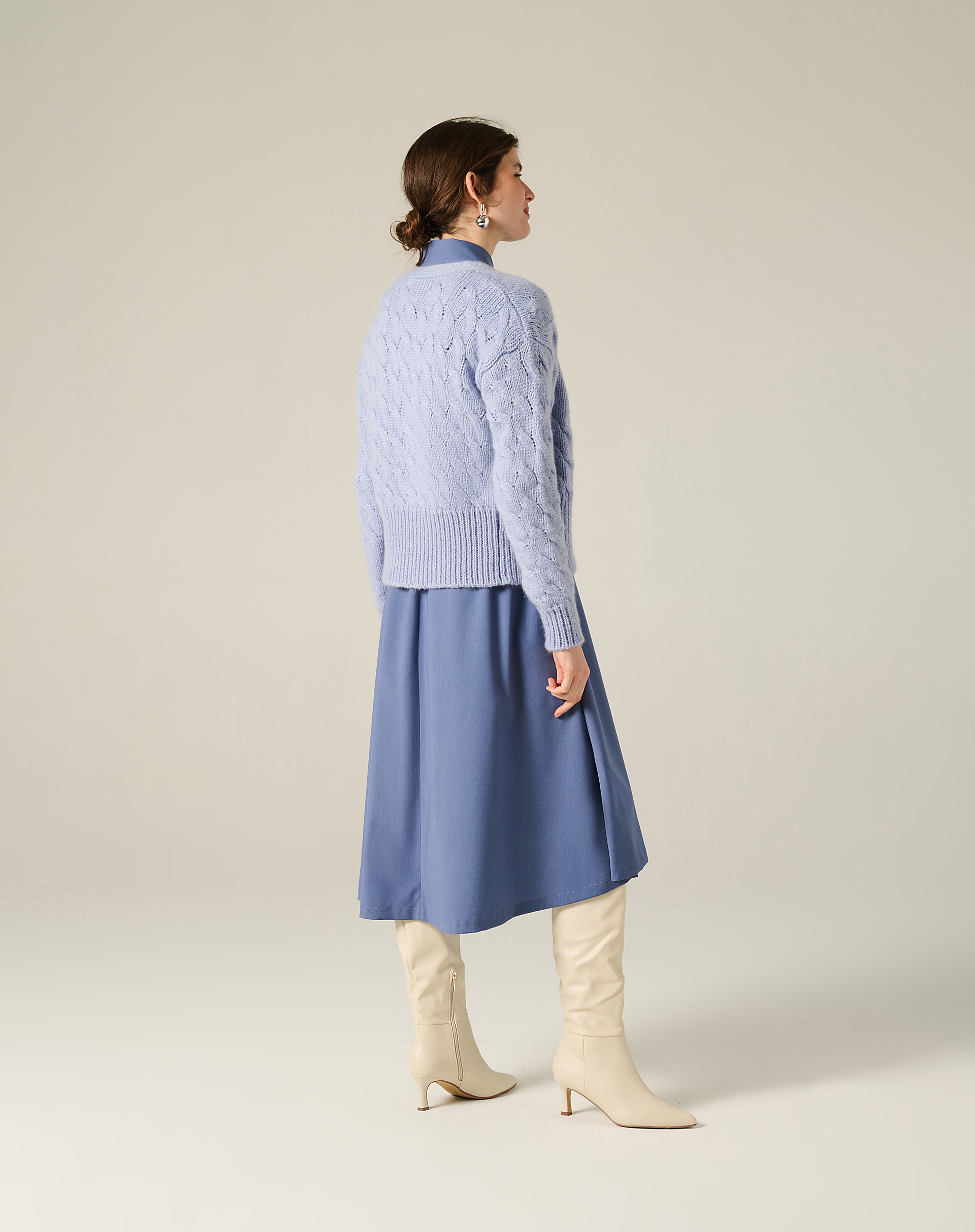 Mohair Blend Braided Cardigan - MA643 - Manila Grace | Official Website