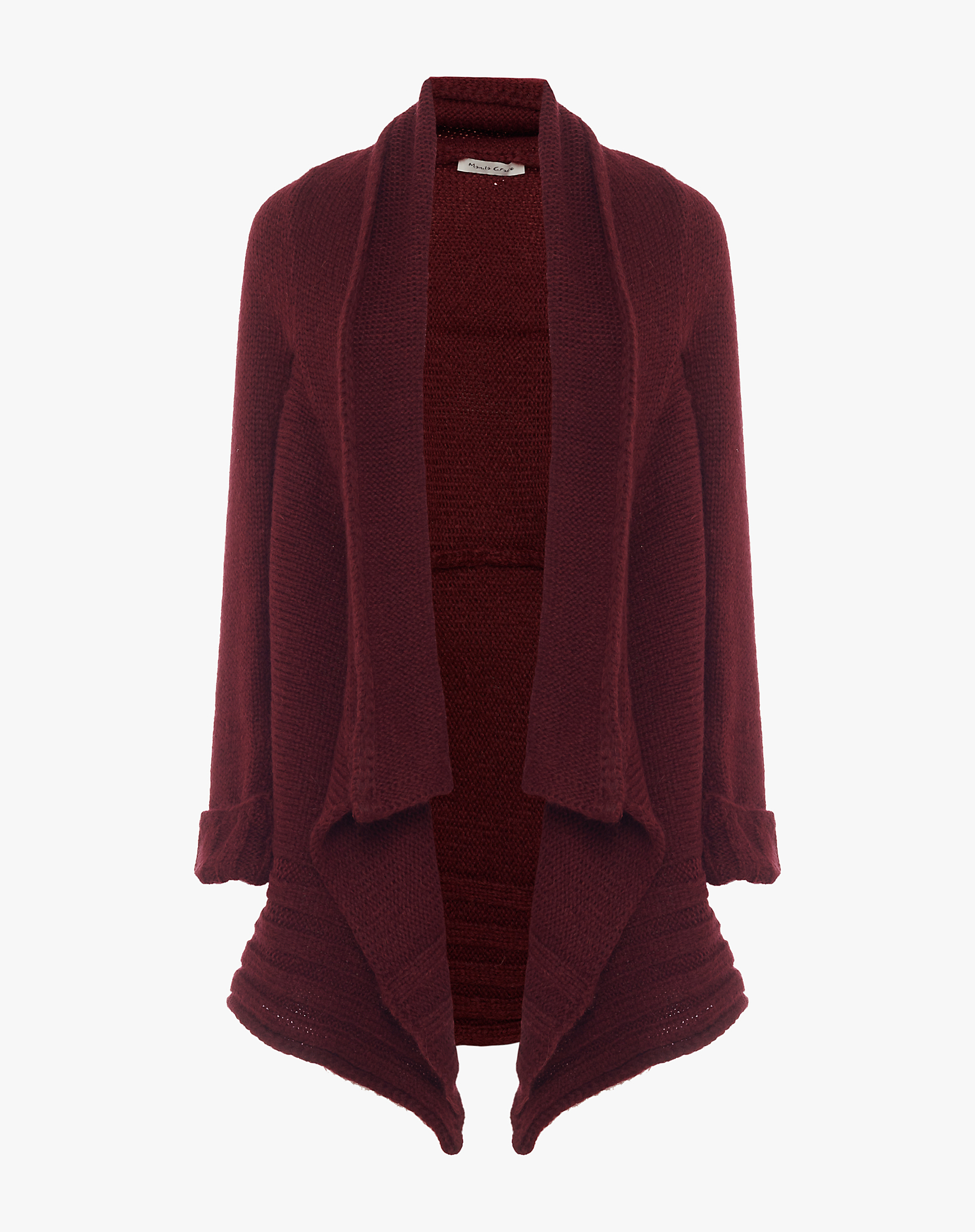 Long Bordeaux Cardigan With Soft Lapels - MA641 - Manila Grace | Official Website