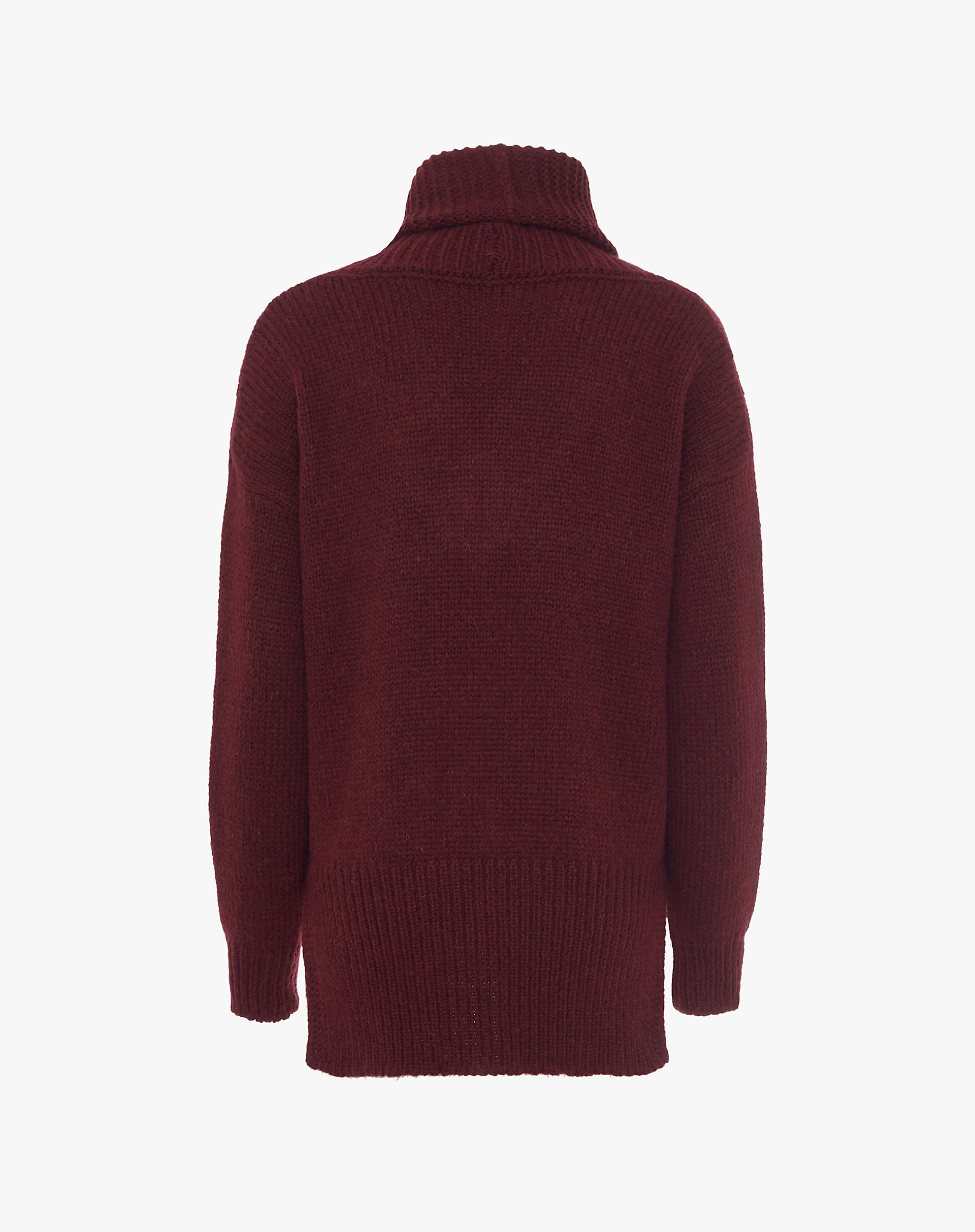 Bordeaux Oversized Turtleneck Sweater - KNITWEAR - Manila Grace | Official Website