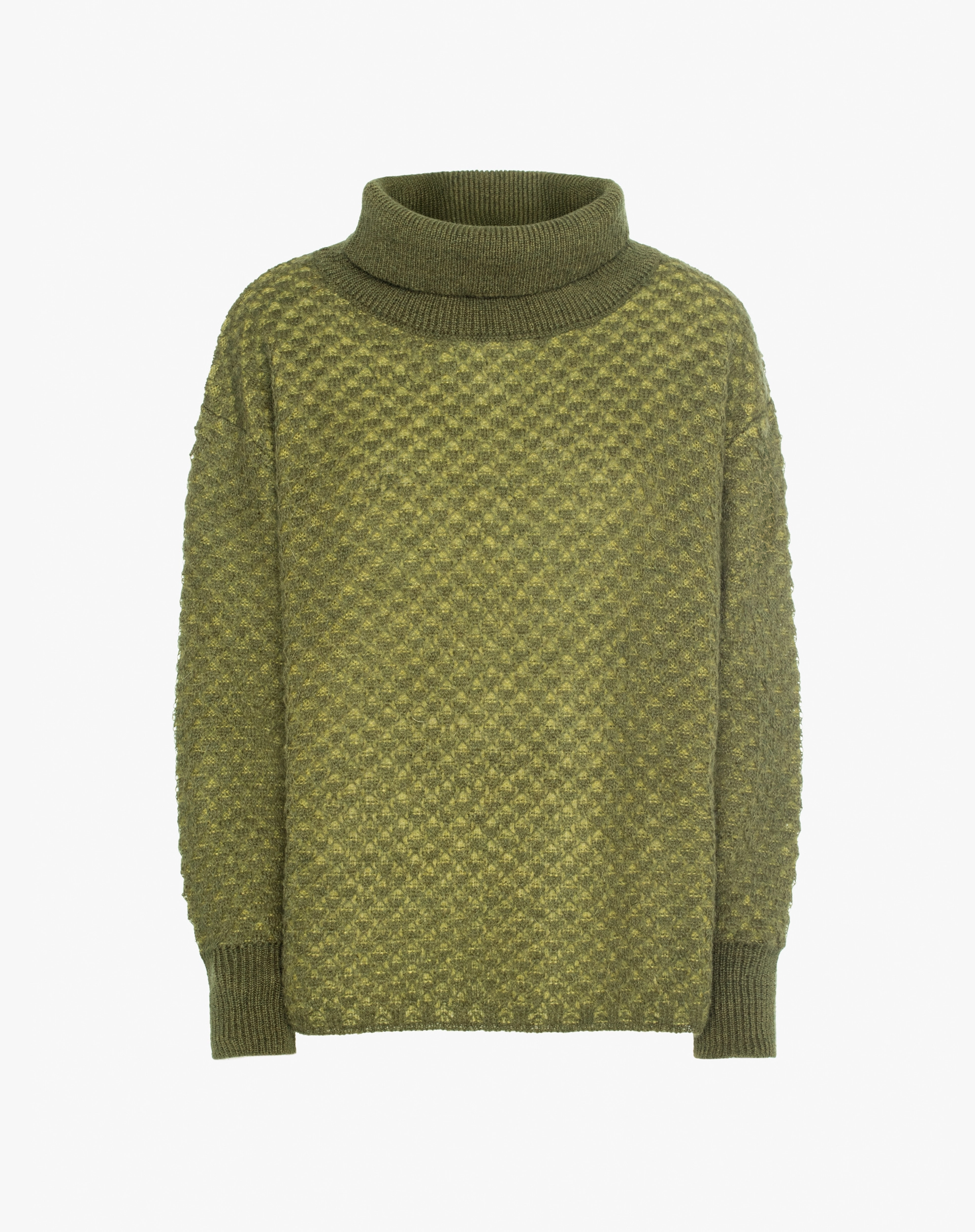 Jacquard Turtleneck Sweater - KNITWEAR - Manila Grace | Official Website