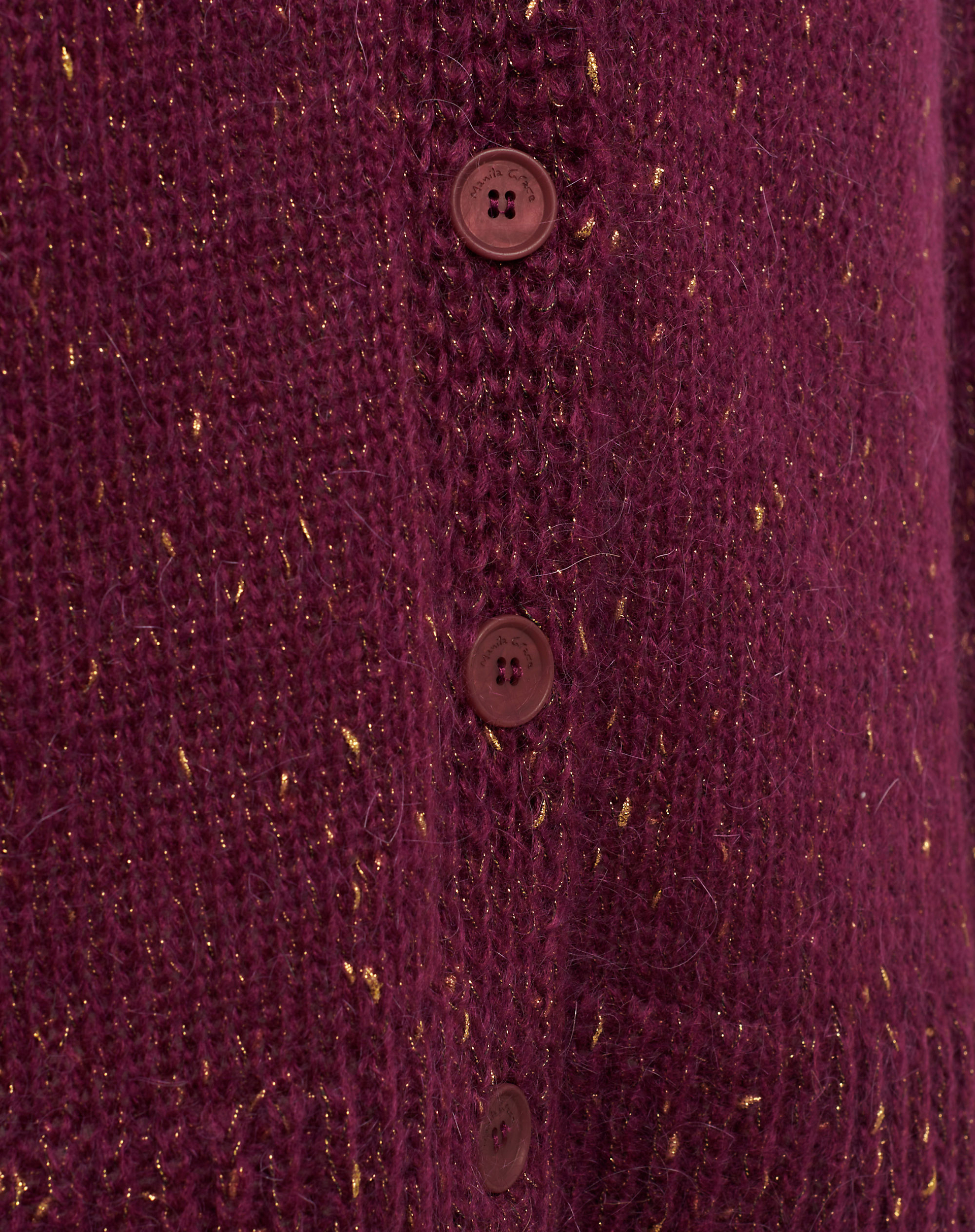 Burgundy Slub Cardigan With Slits - MG523 - Manila Grace | Official Website