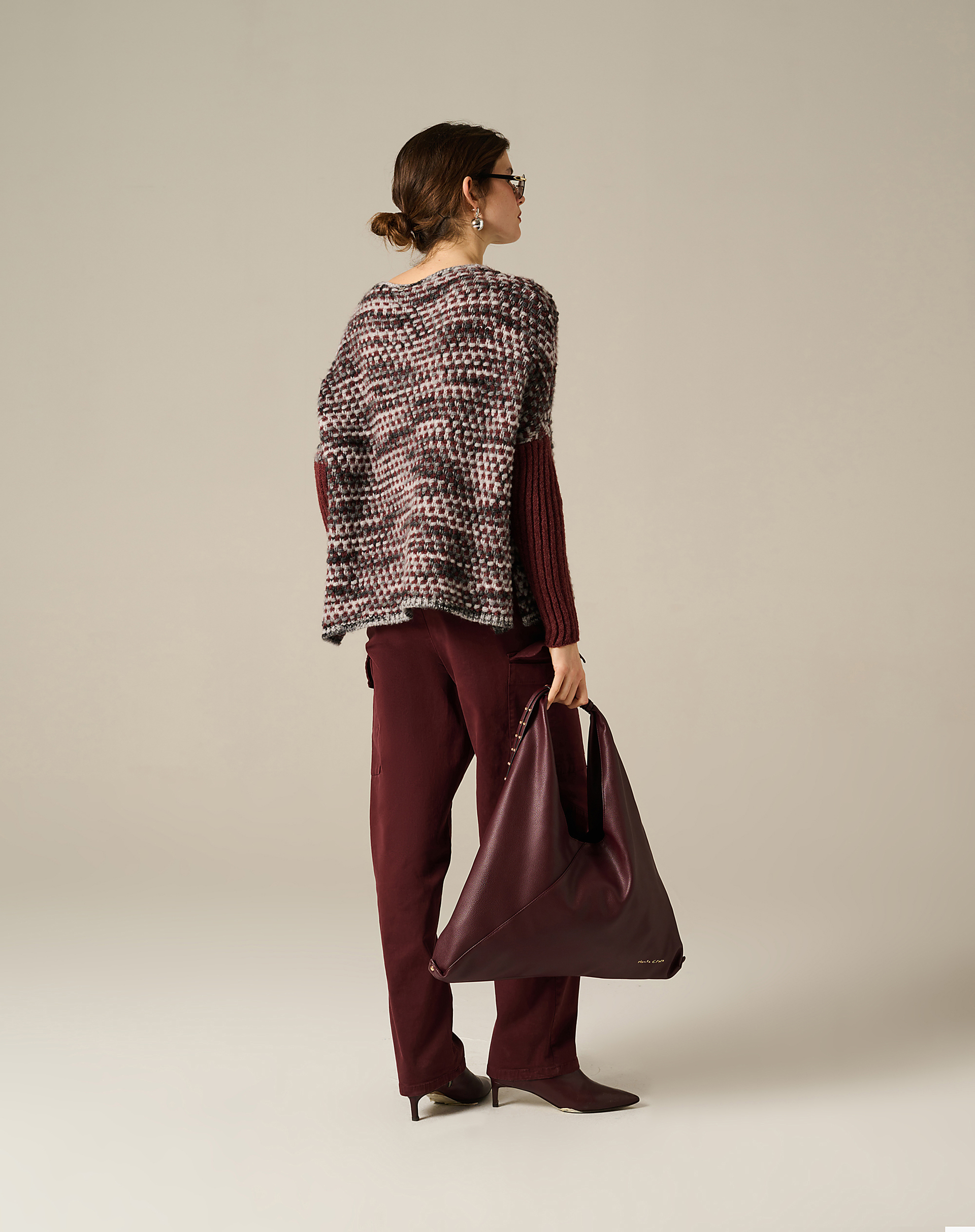 Multicolored Sweater With Textured Workmanship - MA641 - Manila Grace | Official Website