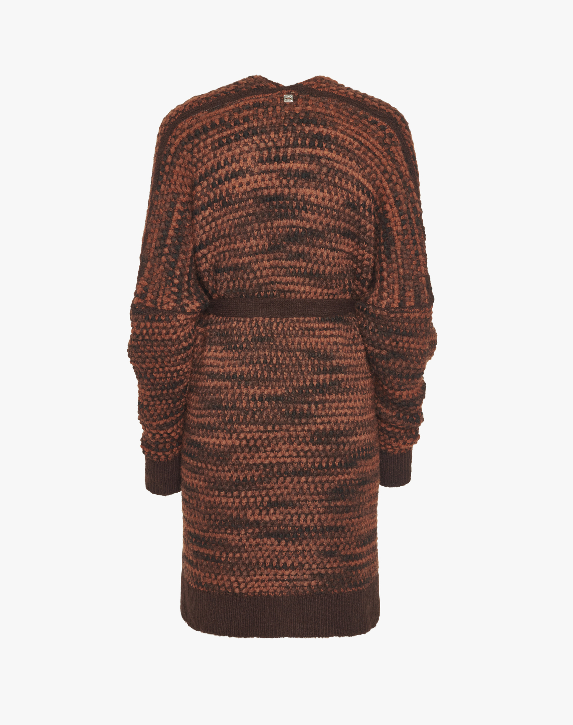 Long Mélange Cardigan With Belt - MA646 - Manila Grace | Official Website