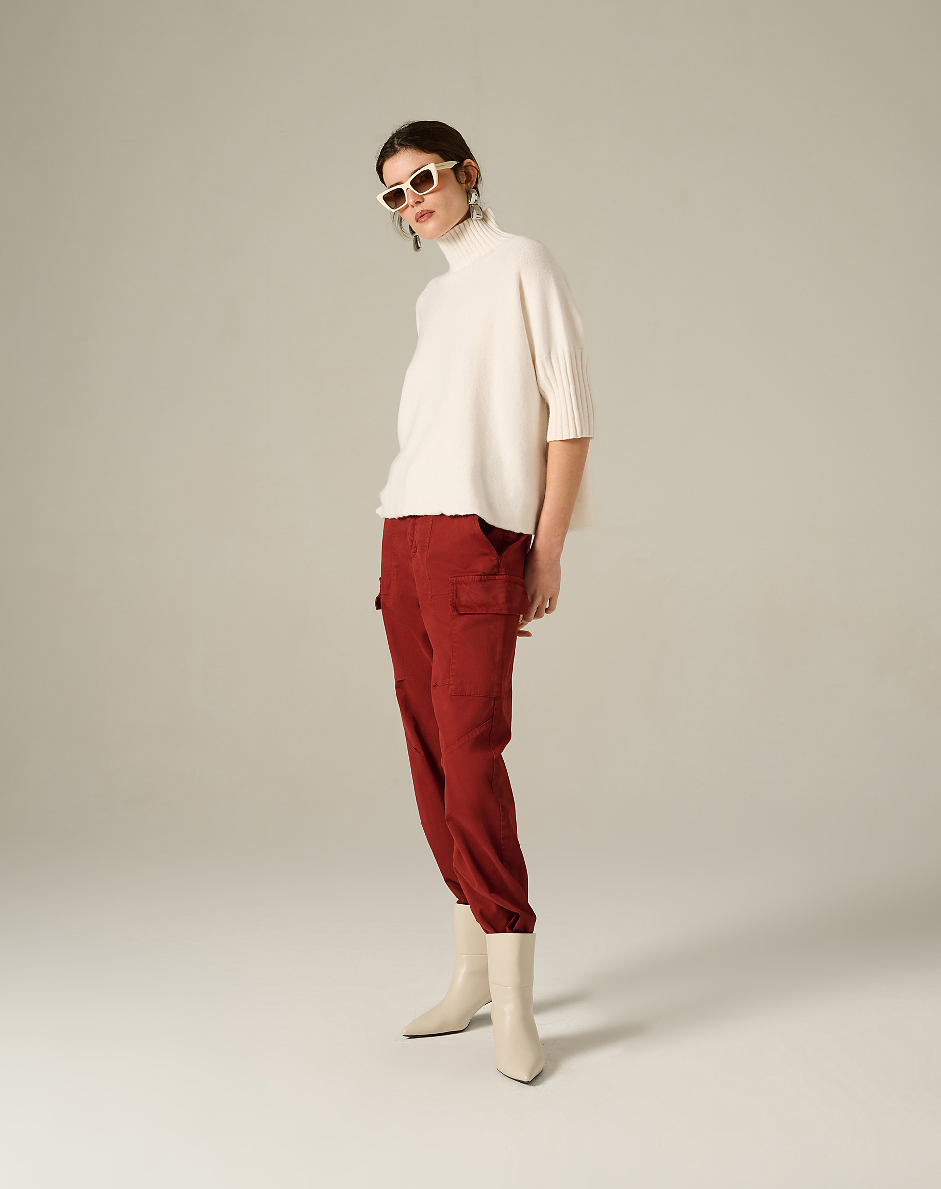 Elbow-Length Sleeve Jersey - OFF WHITE - Manila Grace | Official Website