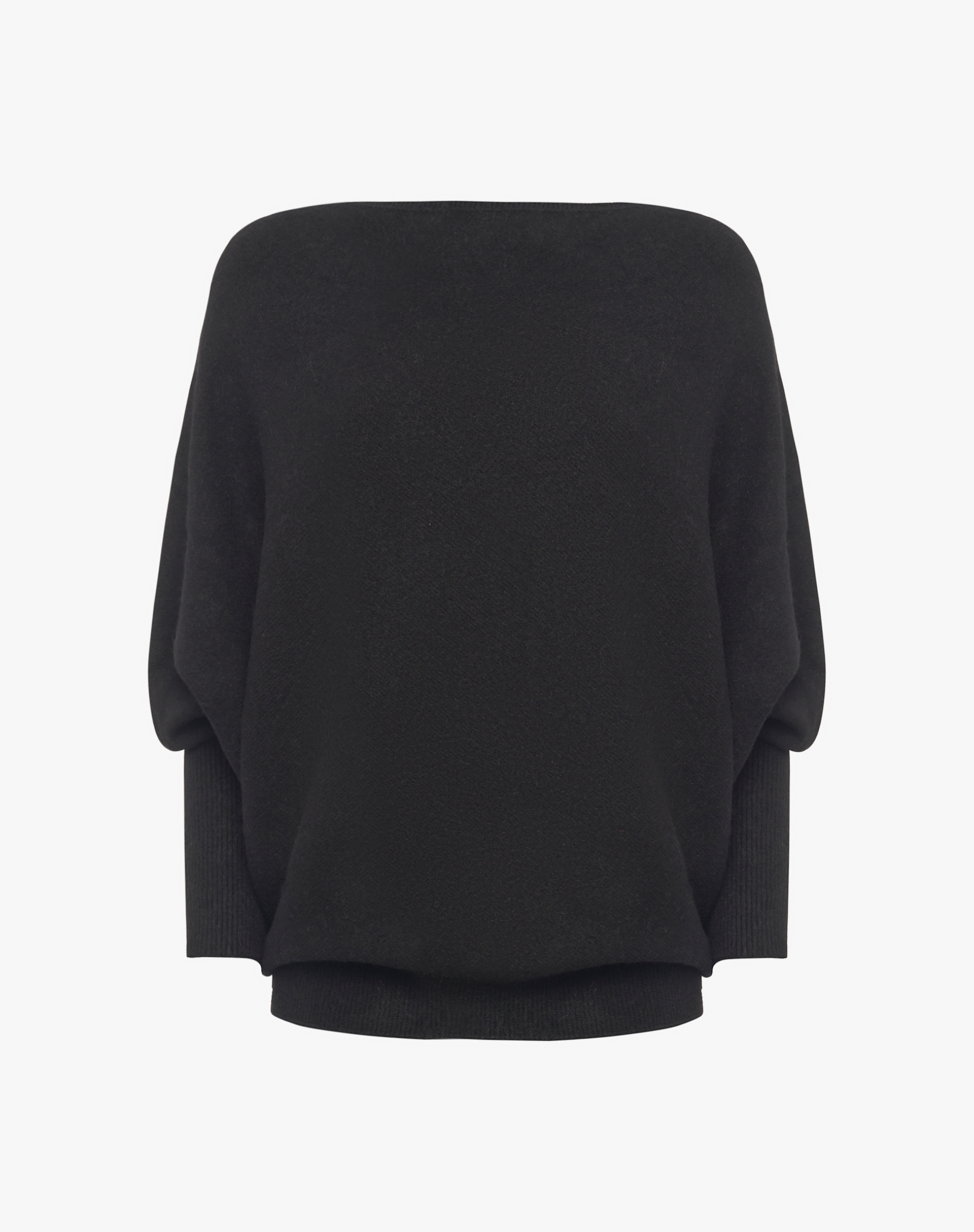 Open Shoulder Sweater - BLACK - Manila Grace | Official Website