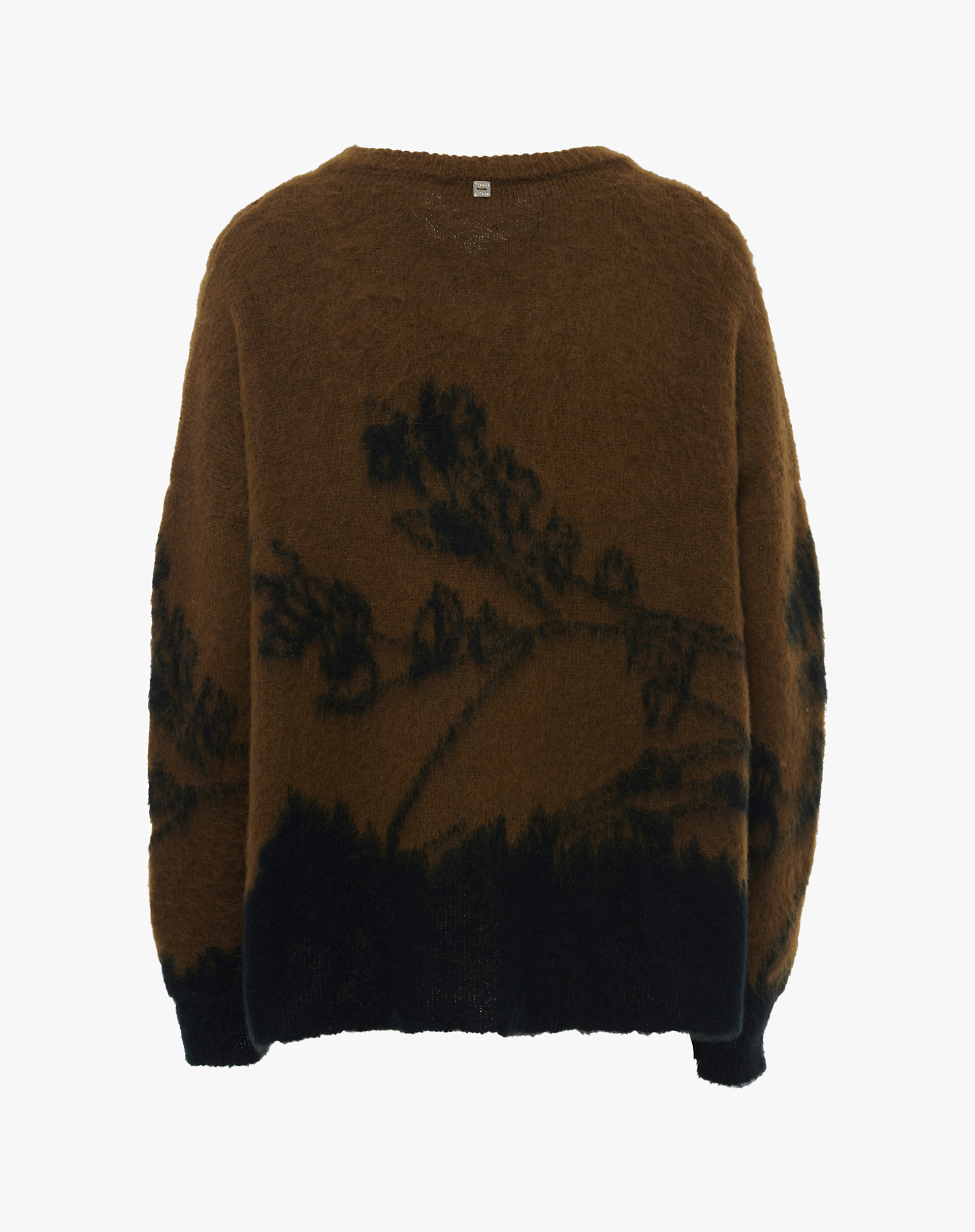 Jacquard Crop V-Neck Sweater - MILITARY GREEN - Manila Grace | Official Website