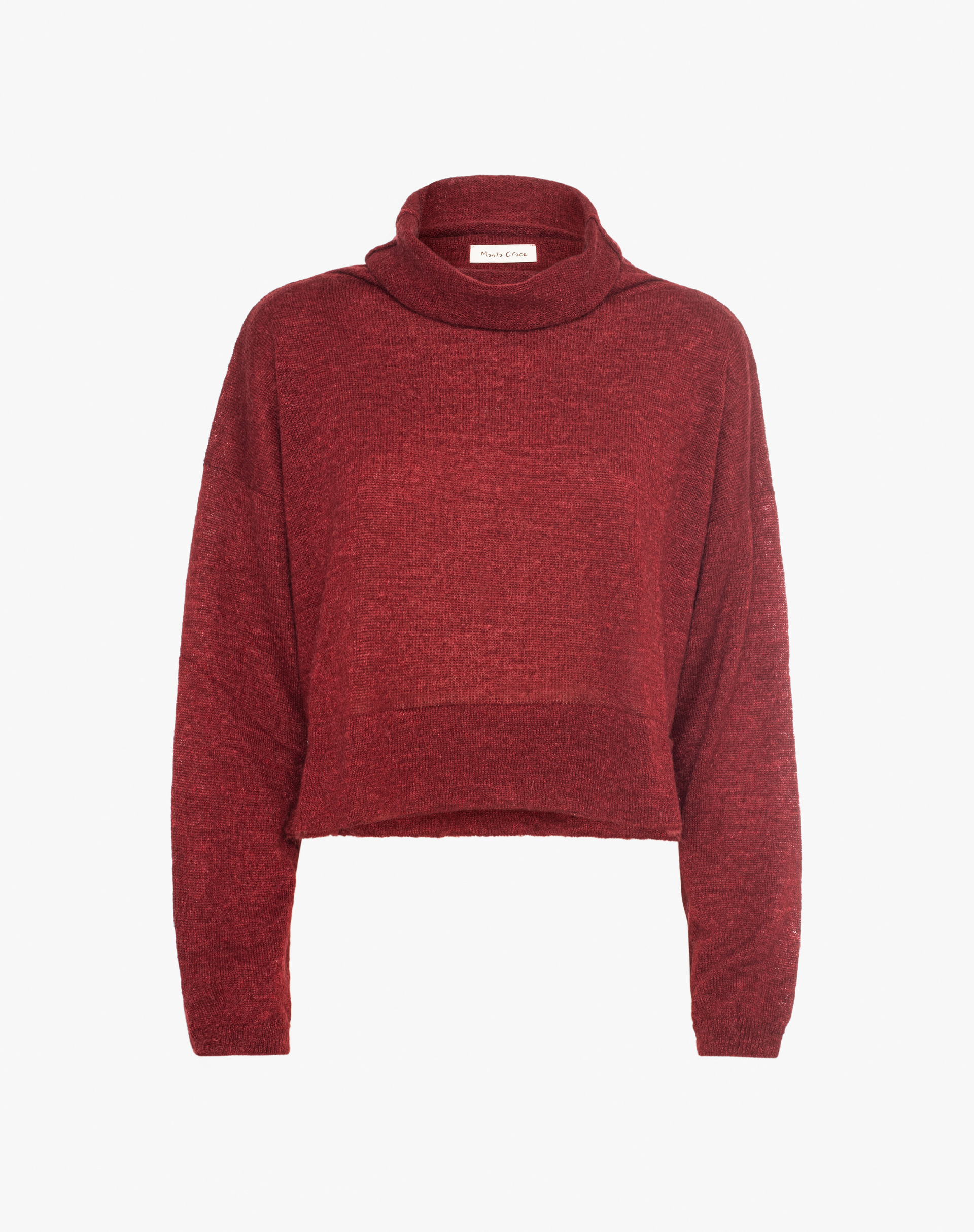 Cropped Sweater With Cowl Neck - MA641 - Manila Grace | Official Website